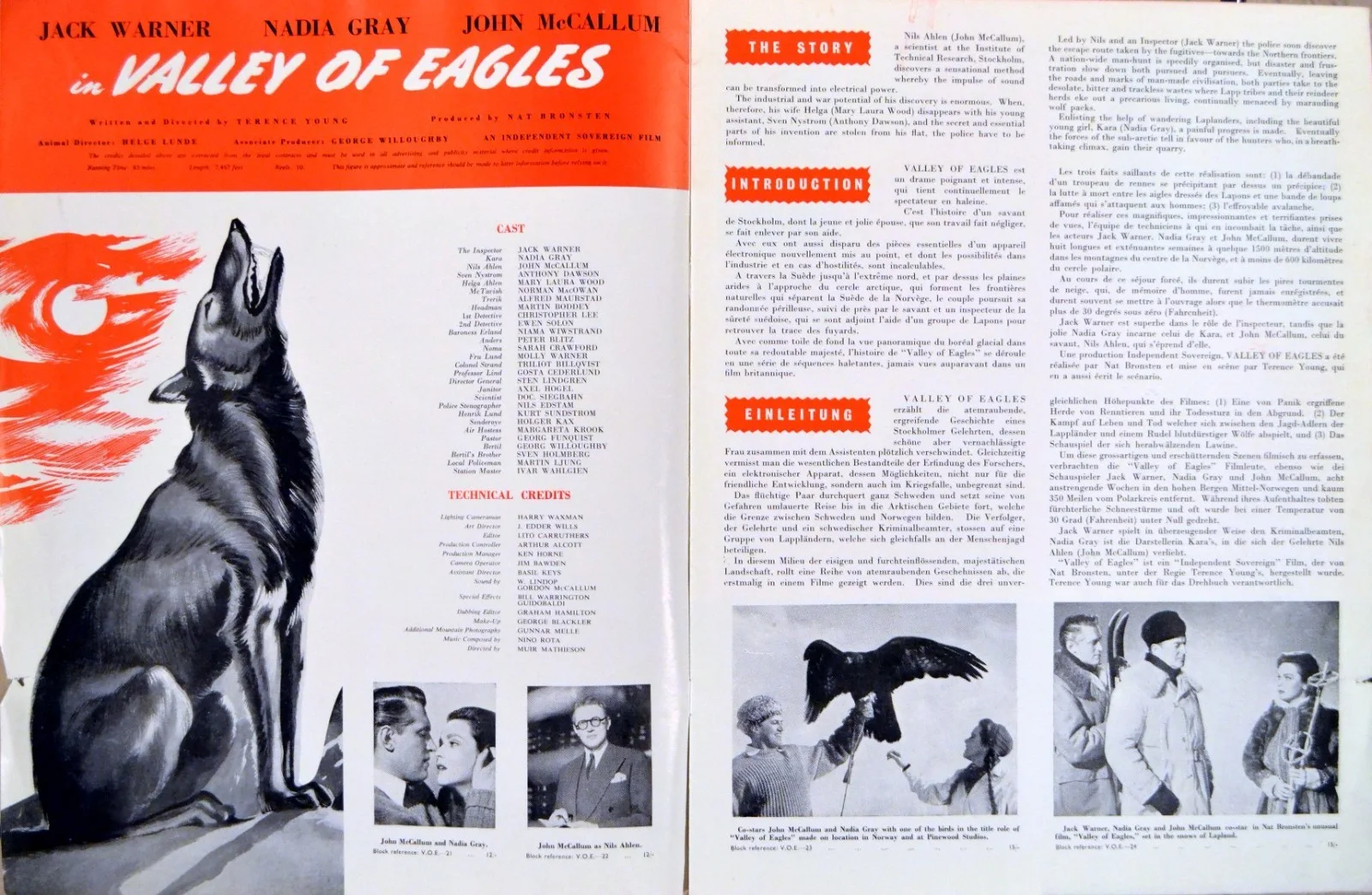 VALLEY OF EAGLES 1951 Jack Warner, John McCallum, Nadia Gray UK PRESSBOOK, изображение 3