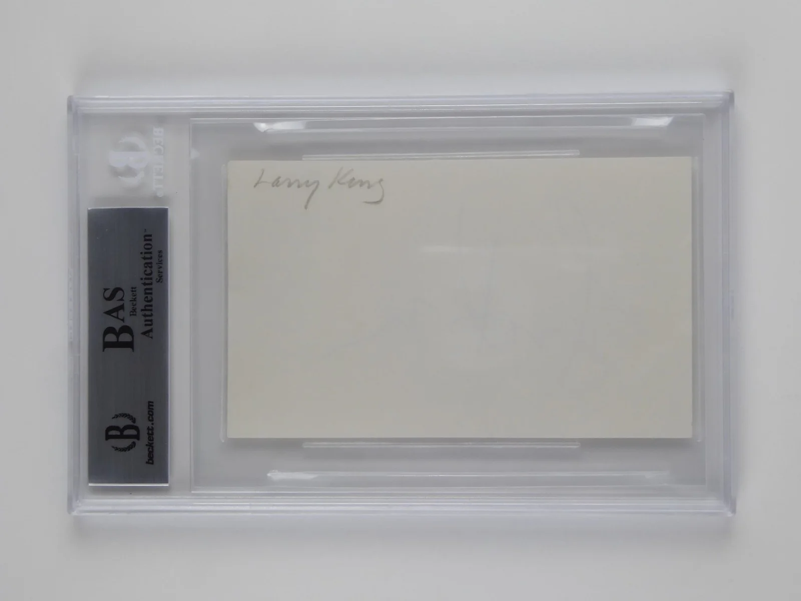 Larry King — Larry King Signed Autographed Slabbed 3x5 Index Card TV & Radio Host Beckett COA, image 3