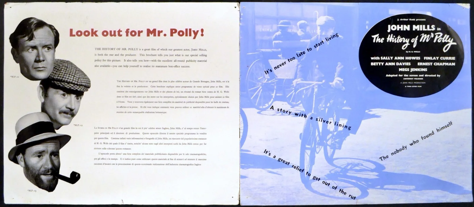 HISTORY OF MR. POLLY 1949 John Mills, Sally Ann Howes UK CAMPAIGN BOOK, изображение 2