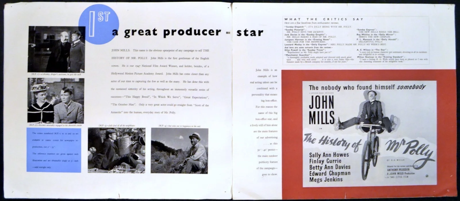 HISTORY OF MR. POLLY 1949 John Mills, Sally Ann Howes UK CAMPAIGN BOOK, изображение 3