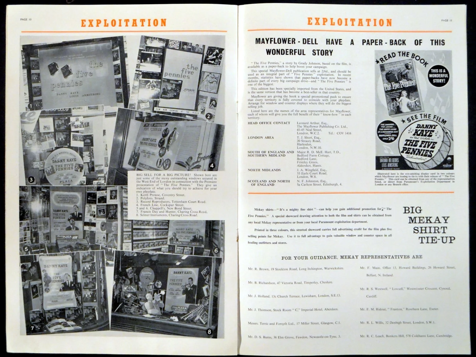 FIVE PENNIES 1959 Danny Kaye - 'Red' Nichols, Louis Armstrong UK PRESSBOOK, изображение 2