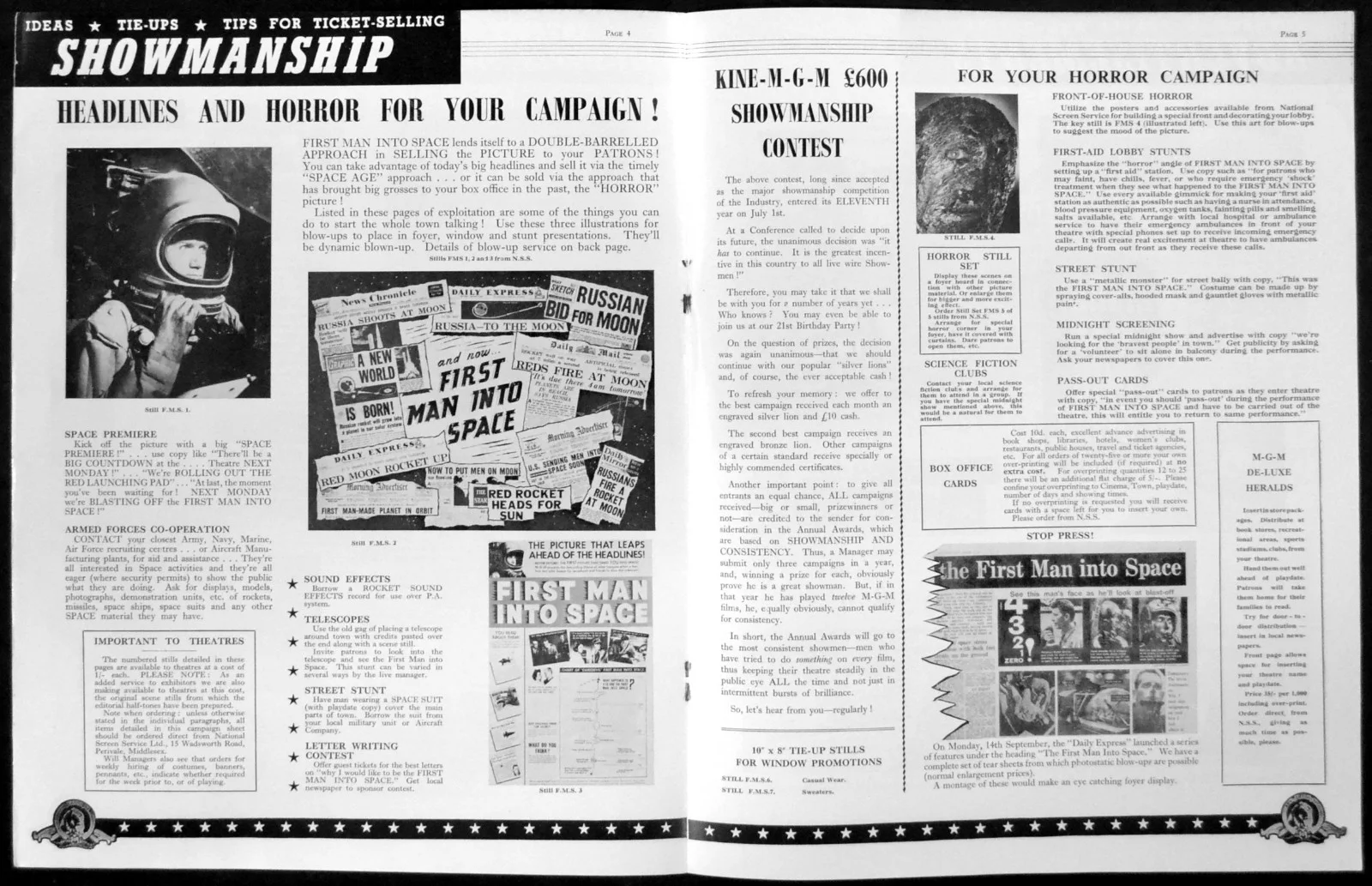 FIRST MAN INTO SPACE 1959 Marshall Thompson, Marla Landi UK PRESSBOOK, изображение 2