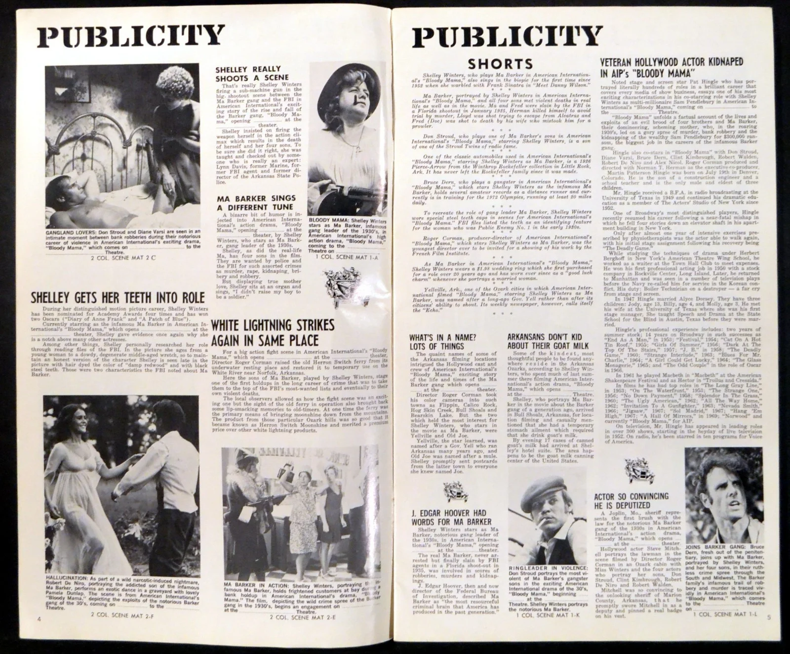 BLOODY MAMA 1970 Shelley Winters, Pat Hingle, Robert De Niro US CAMPAIGN BOOK, image 3