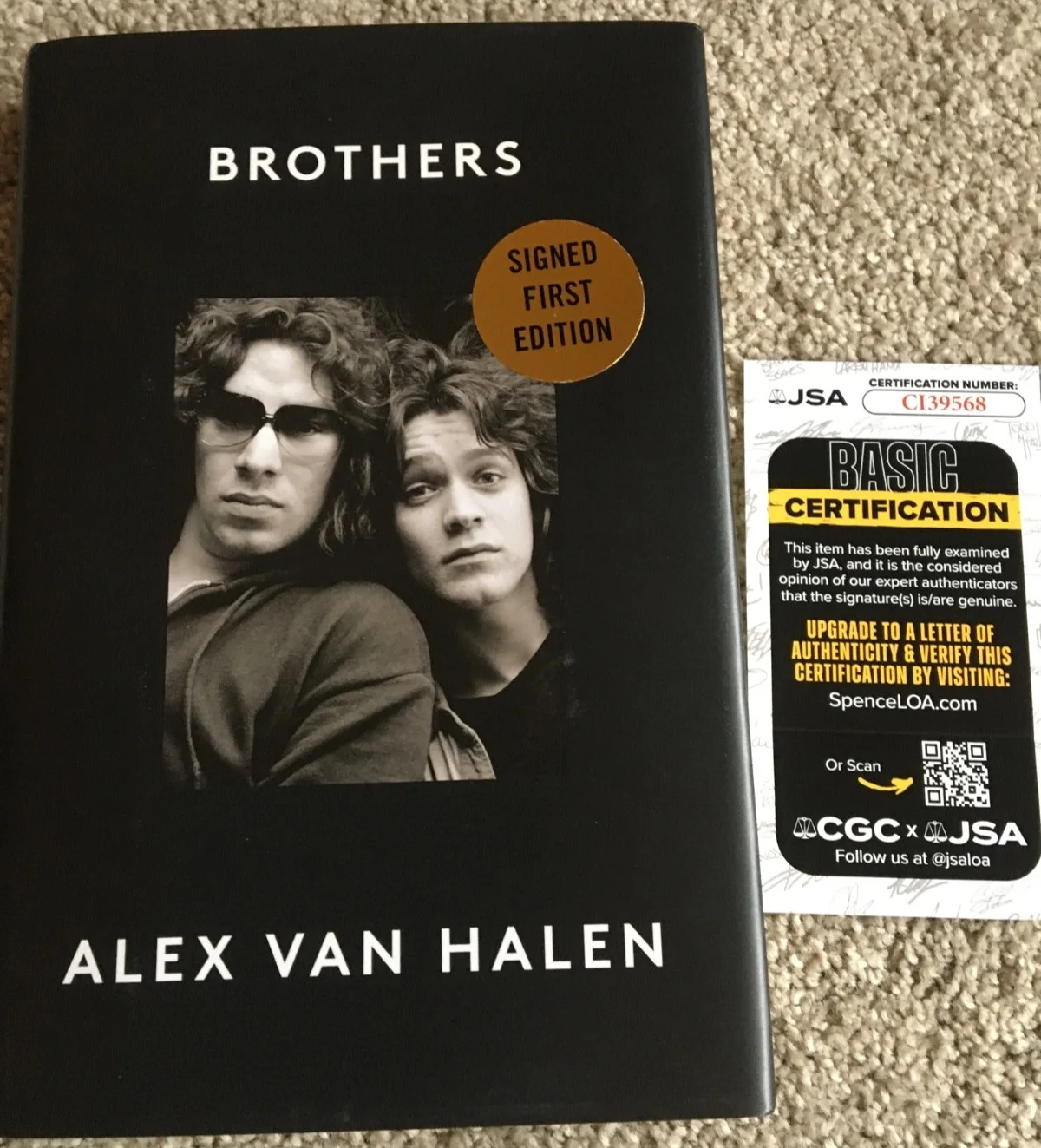 Alex Van Halen Signed Brothers Book JSA COA RARE AUTOGRAPH No Vinyl CD, изображение 2