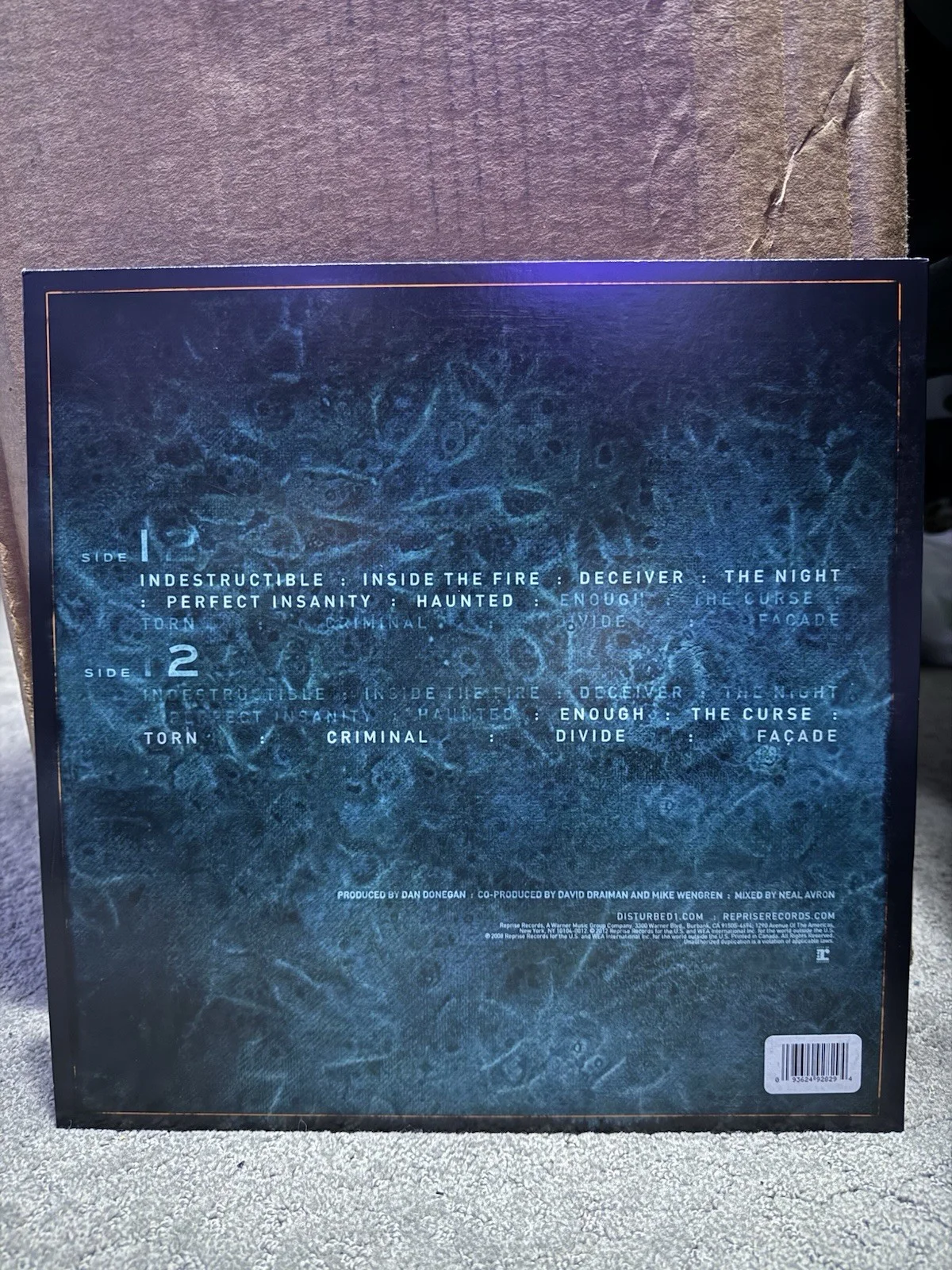 Disturbed Indestructible Vinyl SIGNED BY BAND Rock On The Range May 2016, image 2