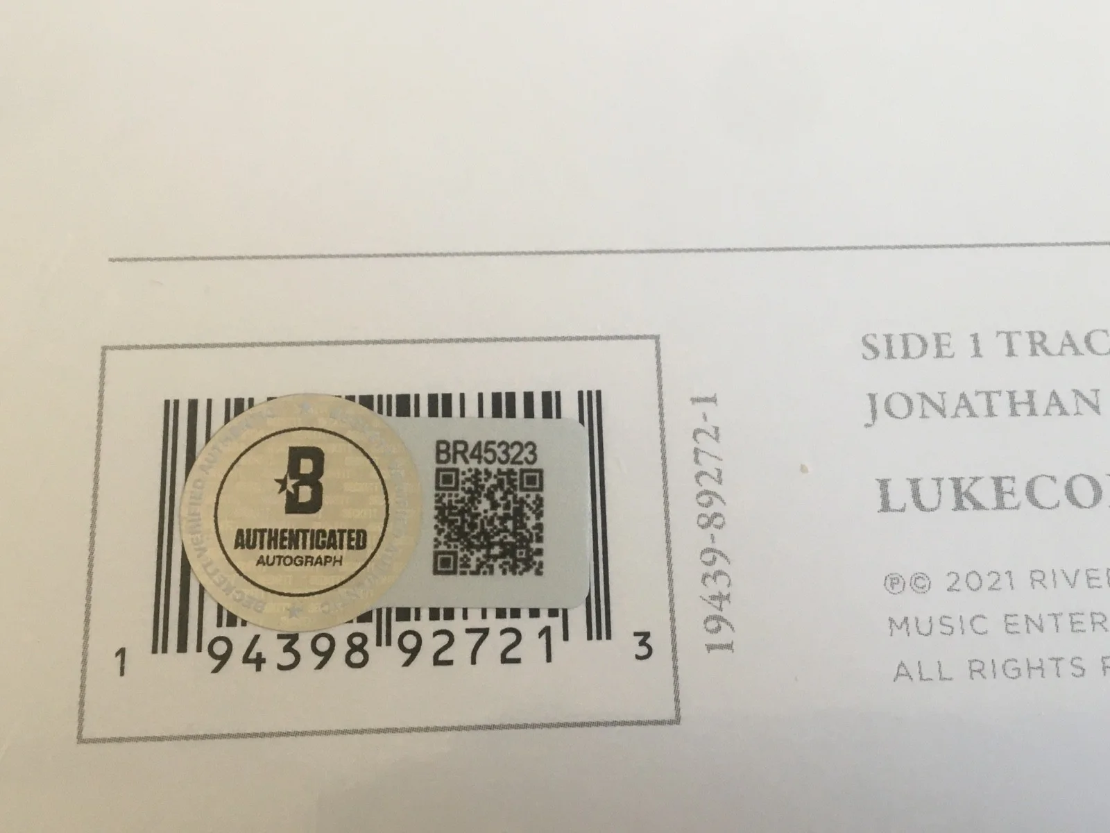 Luke Combs The Trilogy Signed Vinyl Record BECKETT BAS COA NICE AUTOGRAPH No CD, image 4