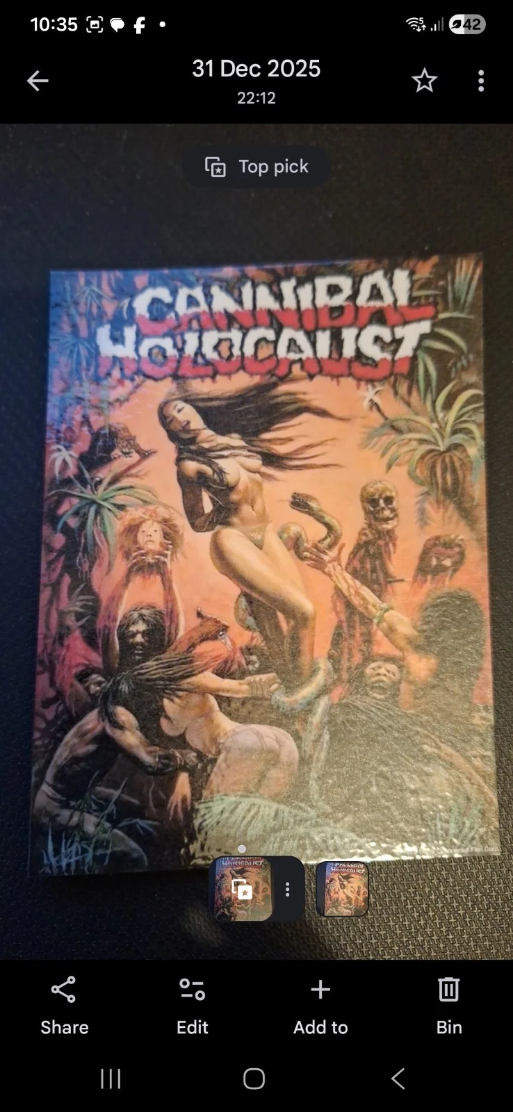 "Cannibal Holocaust" 1980 Theatrical Release Film Poster Modern Art Postcard, изображение 3