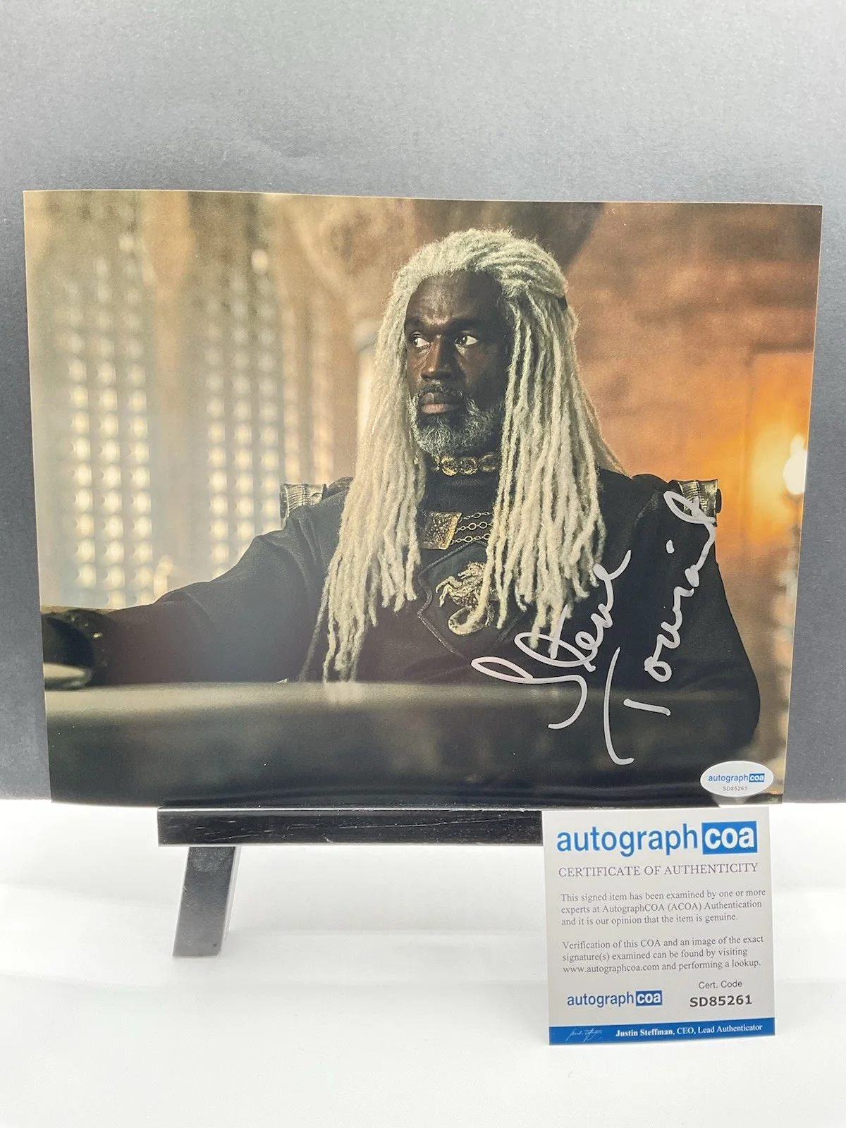 Steve Toussaint — Steve Toussaint signed 8x10 Game of Thrones signed photo GOT Dragon auto ACOA