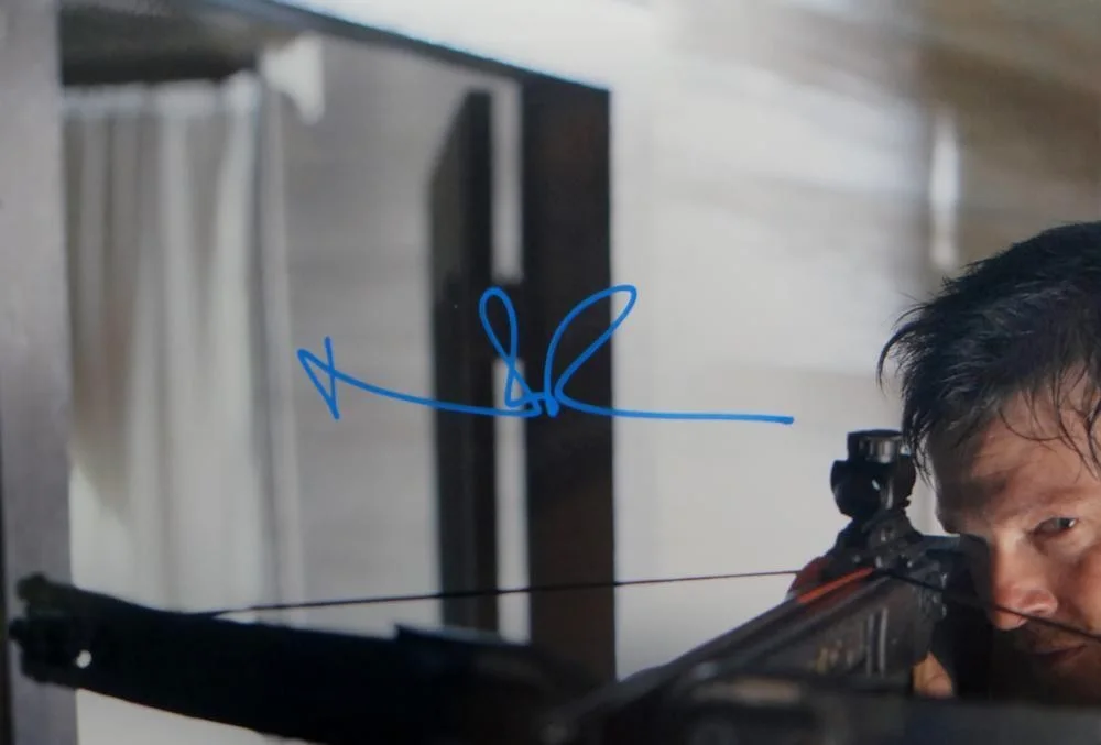 Norman Reedus Signed Walking Dead 16x20 Crossbow Plaid Shirt Photo- JSA Auth, image 2