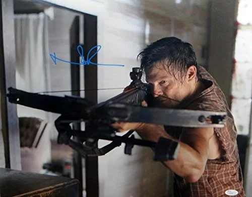 Norman Reedus Signed Walking Dead 16x20 Crossbow Plaid Shirt Photo- JSA Auth, image 3