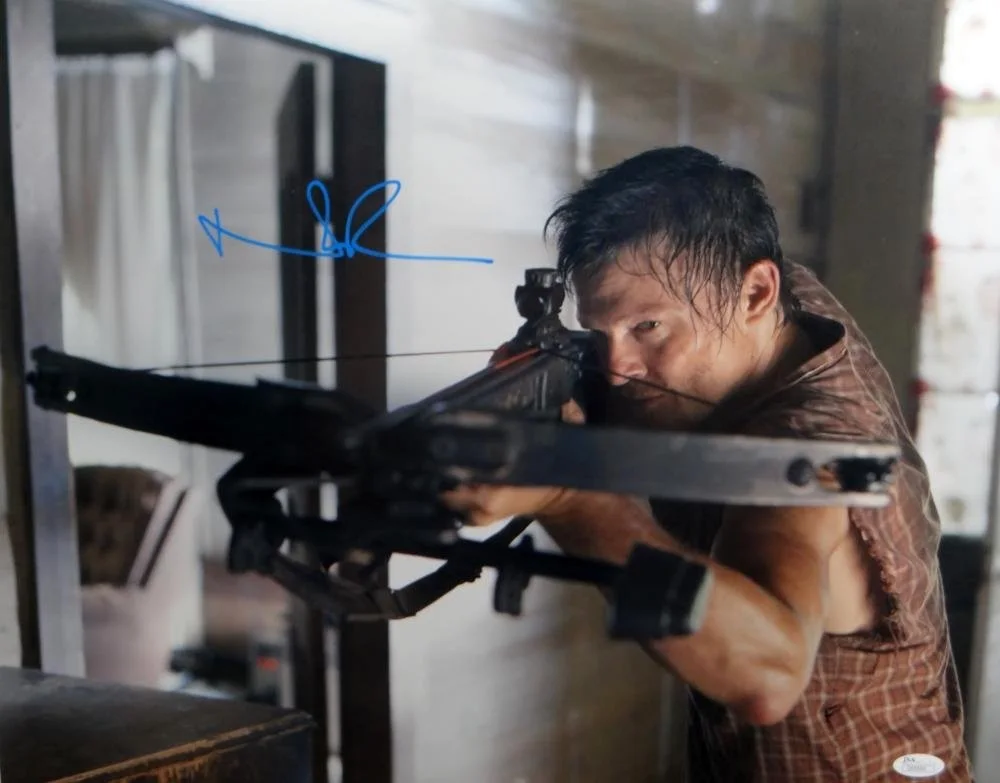 Norman Reedus Signed Walking Dead 16x20 Crossbow Plaid Shirt Photo- JSA Auth, image 4