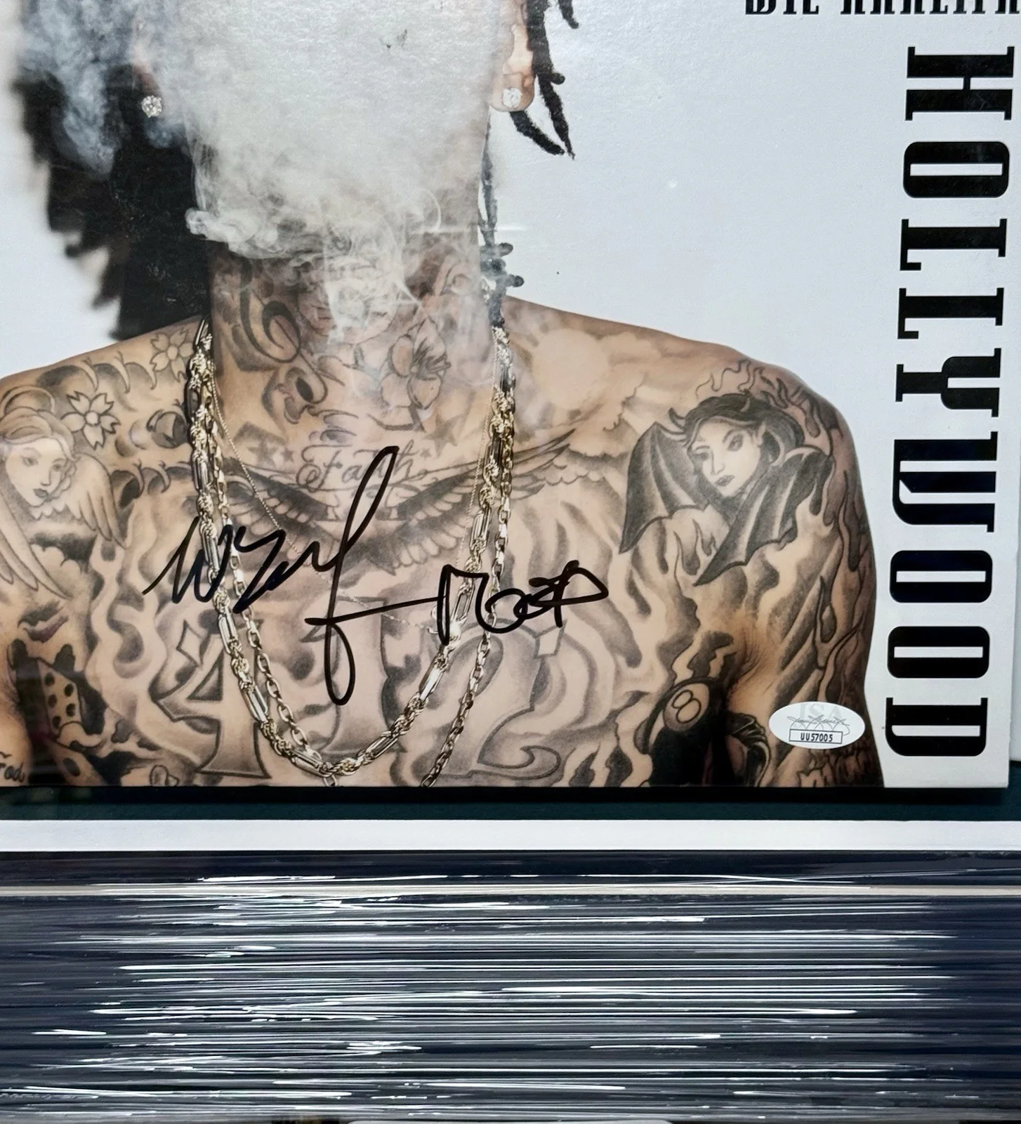 412 Rapper Wiz Khalifa Signed Blacc Hollywood Custom Framed Vinyl With JSA COA, изображение 2
