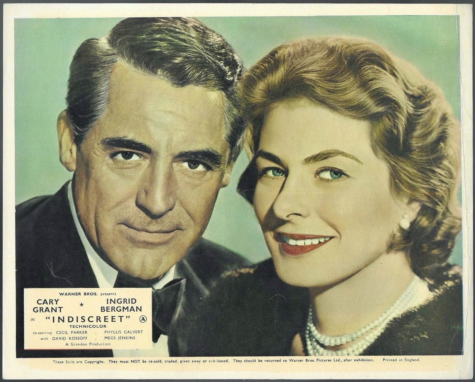 Indiscreet 7x ORIGINAL UK FOH Lobby Cards Cary Grant Ingrid Bergman 1958, изображение 2