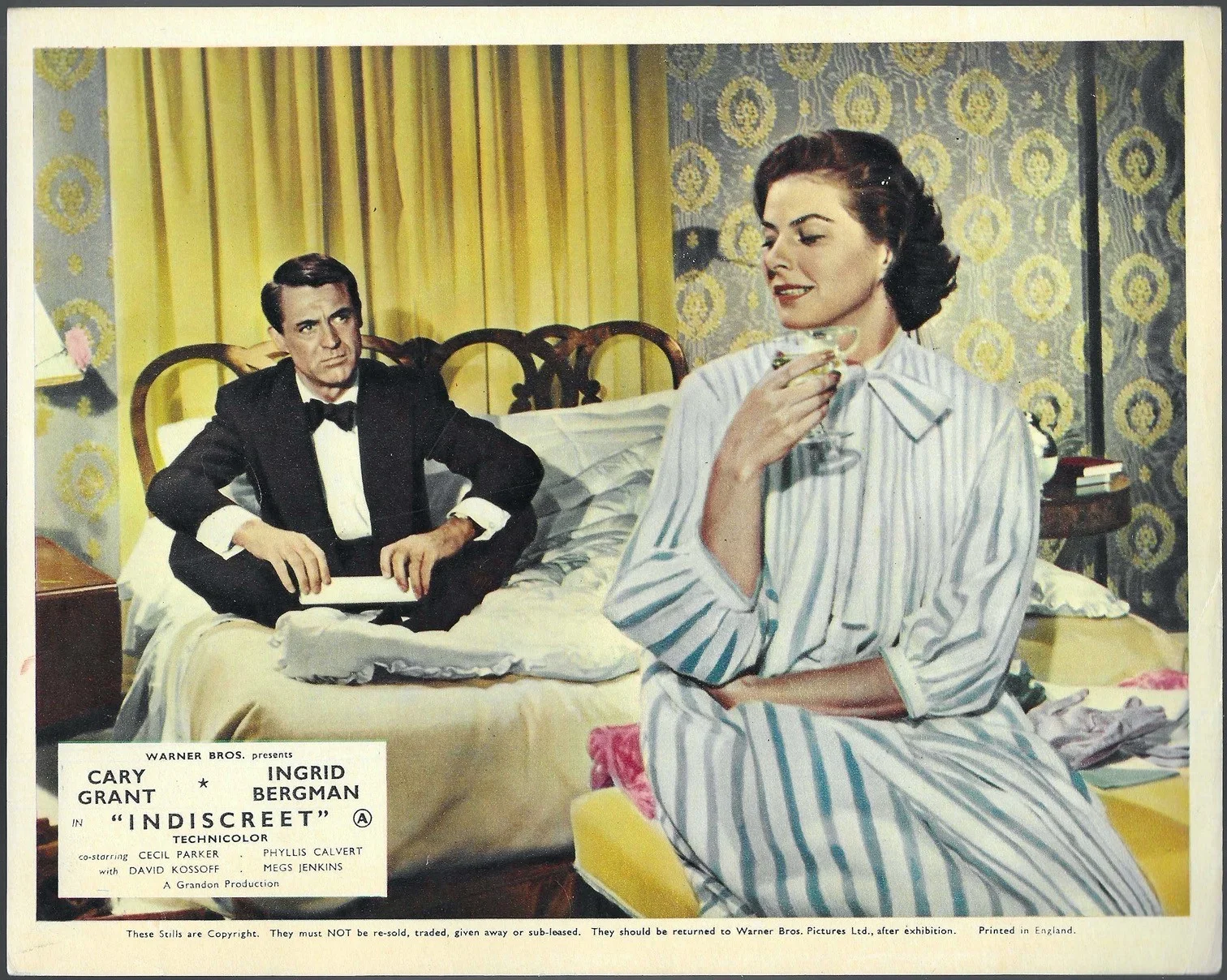 Indiscreet 7x ORIGINAL UK FOH Lobby Cards Cary Grant Ingrid Bergman 1958, изображение 4