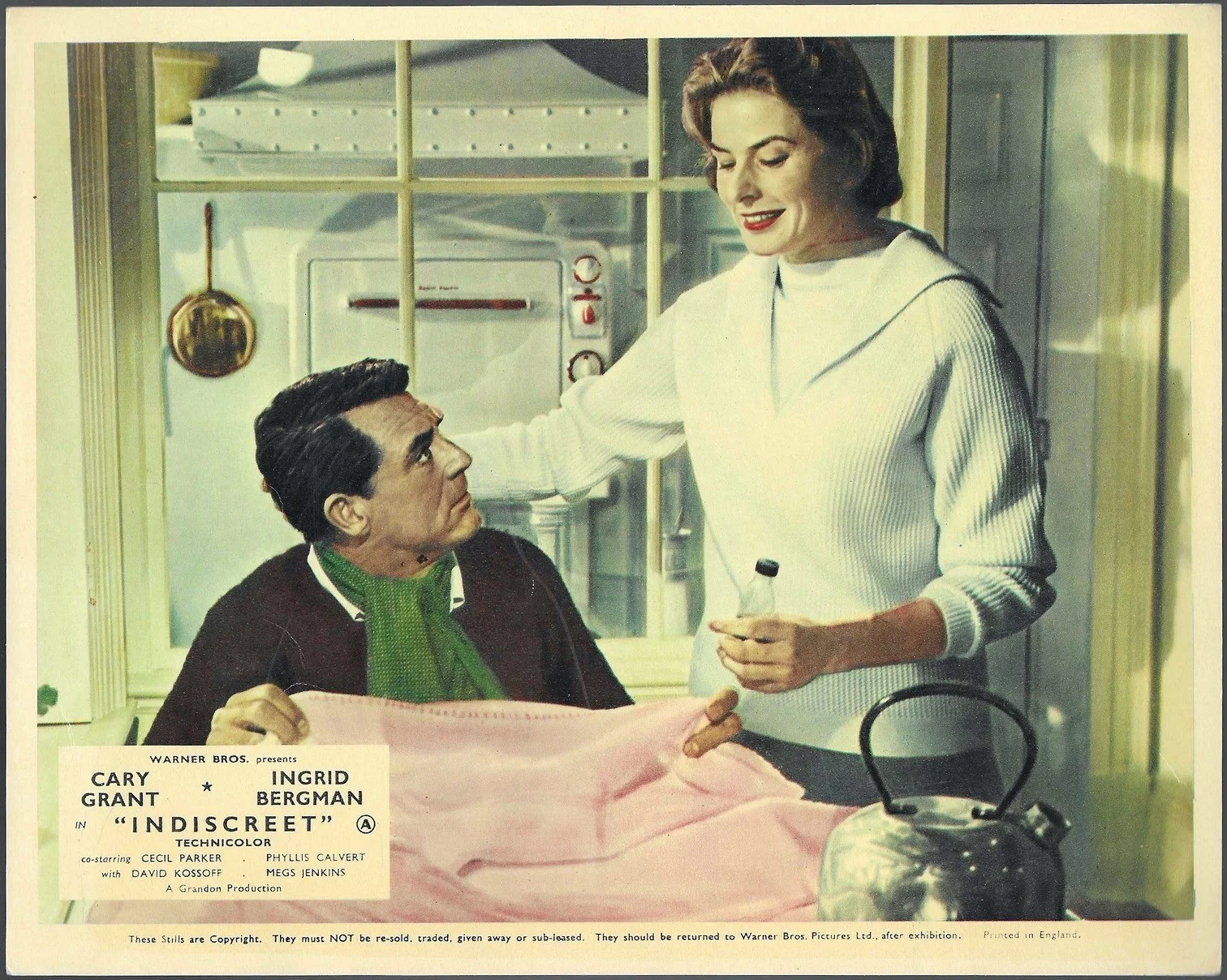Indiscreet 7x ORIGINAL UK FOH Lobby Cards Cary Grant Ingrid Bergman 1958, изображение 5