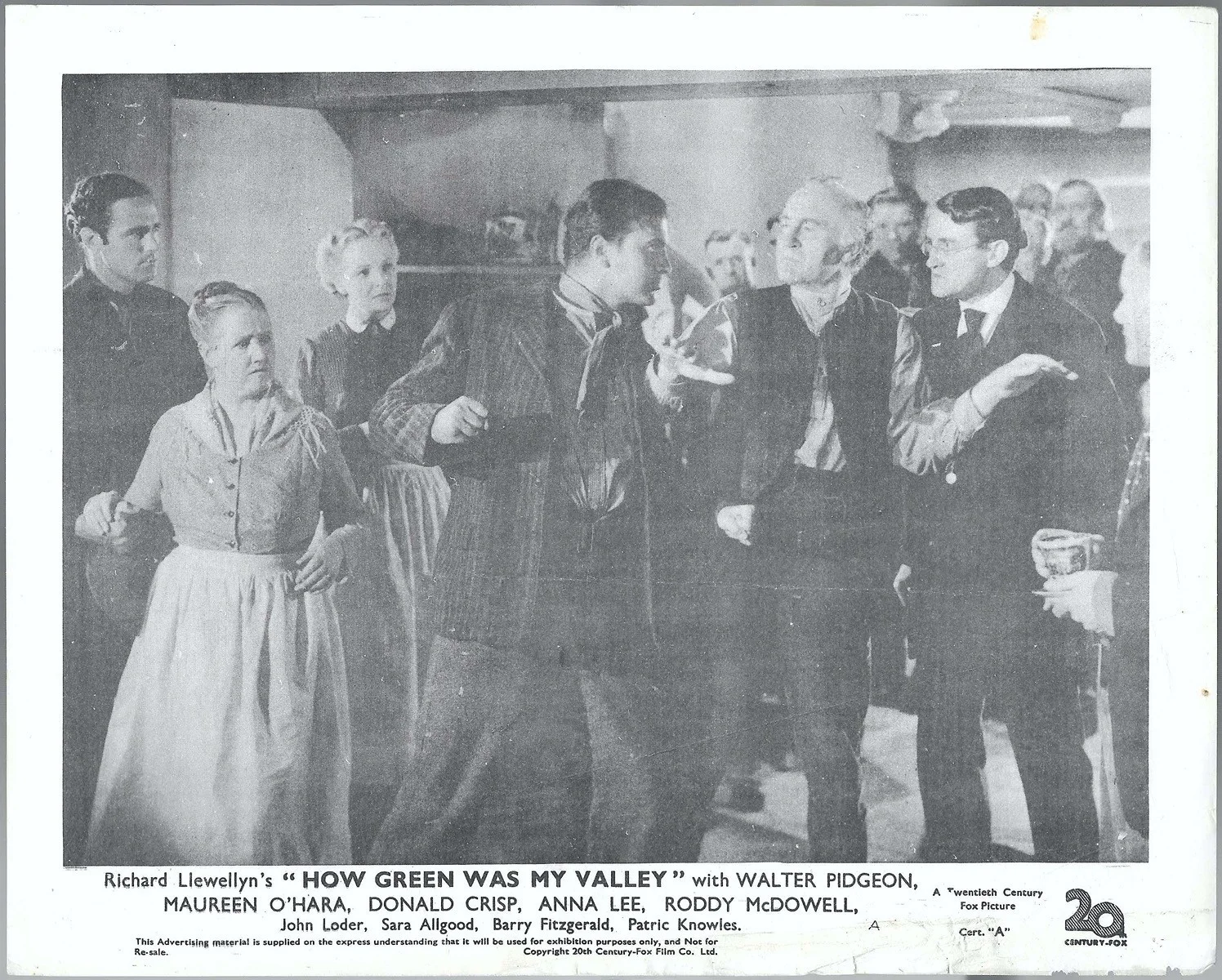 How Green Was My Valley 6x ORIGINAL UK FOH Lobby Cards John Ford Maureen O'Hara, изображение 3