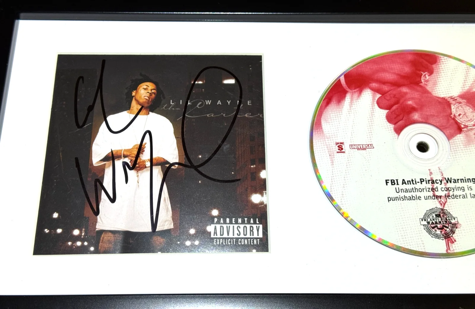 LIL WAYNE SIGNED & FRAMED THA CARTER I CD ALBUM AUTOGRAPH II III IV VI BAS COA, изображение 2
