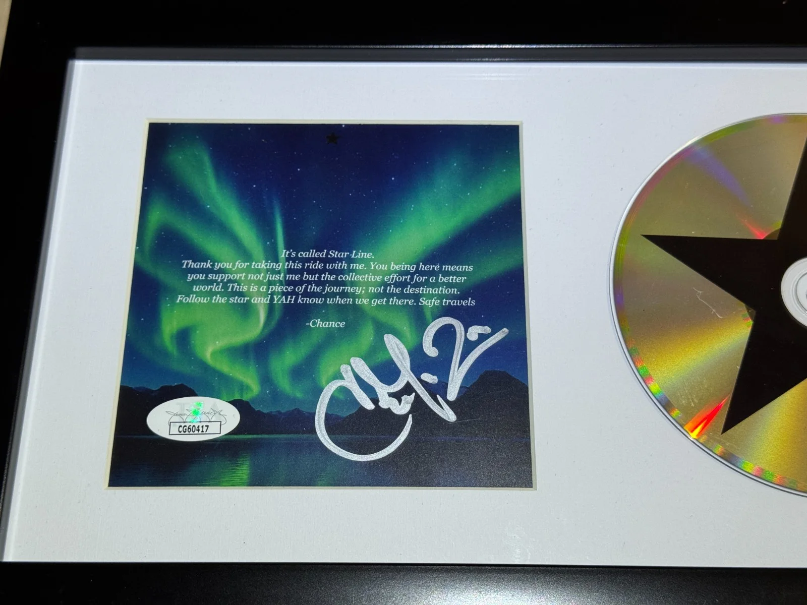 CHANCE THE RAPPER SIGNED & FRAMED STAR LINE CD ALBUM AUTOGRAPH JSA COA A, изображение 2