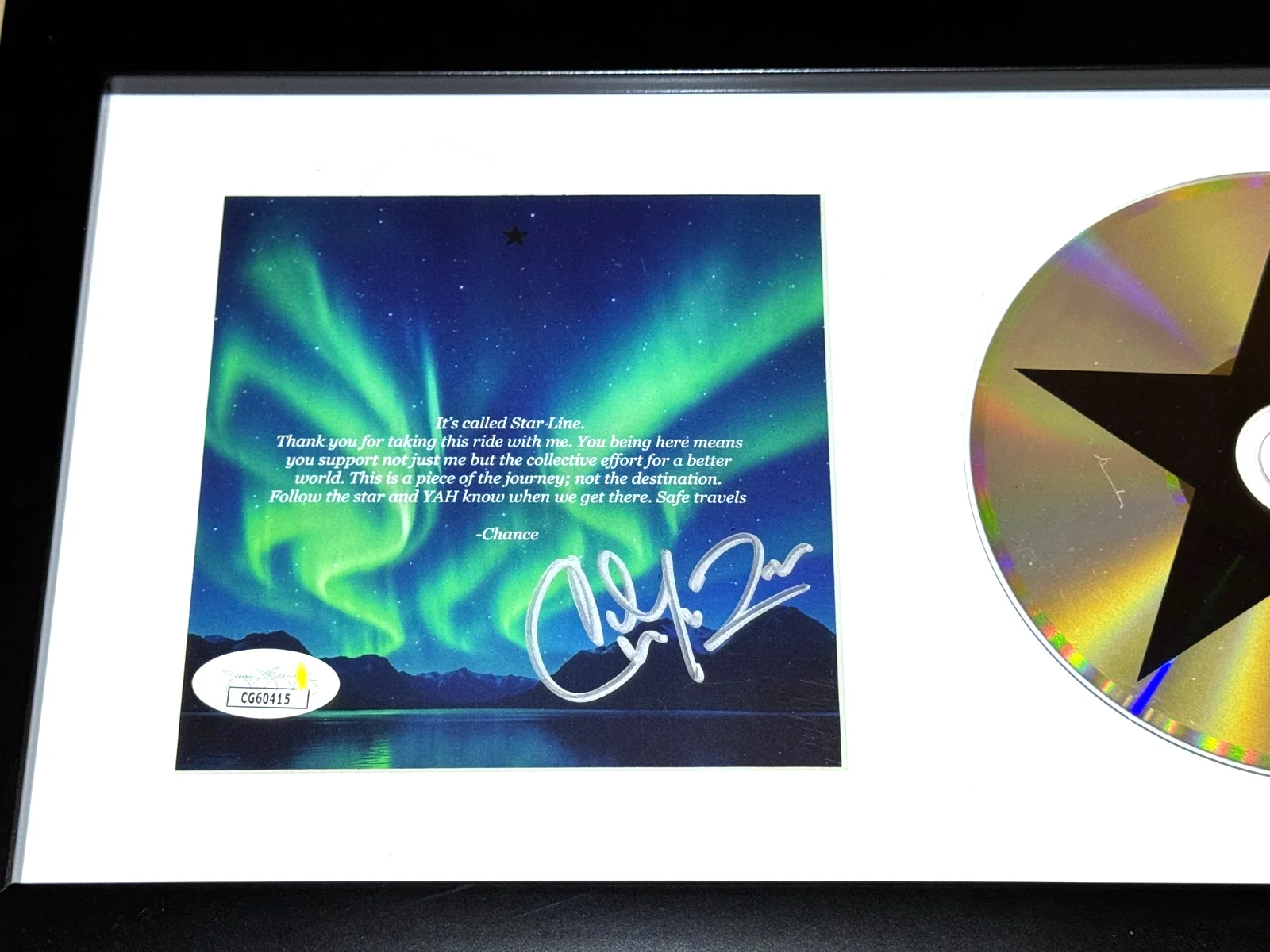 CHANCE THE RAPPER SIGNED & FRAMED STAR LINE CD ALBUM AUTOGRAPH JSA COA C, изображение 2
