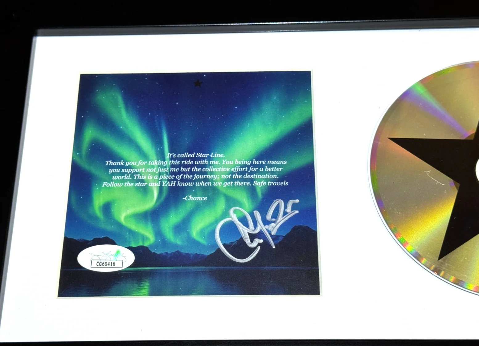 CHANCE THE RAPPER SIGNED & FRAMED STAR LINE CD ALBUM AUTOGRAPH JSA COA B, изображение 2