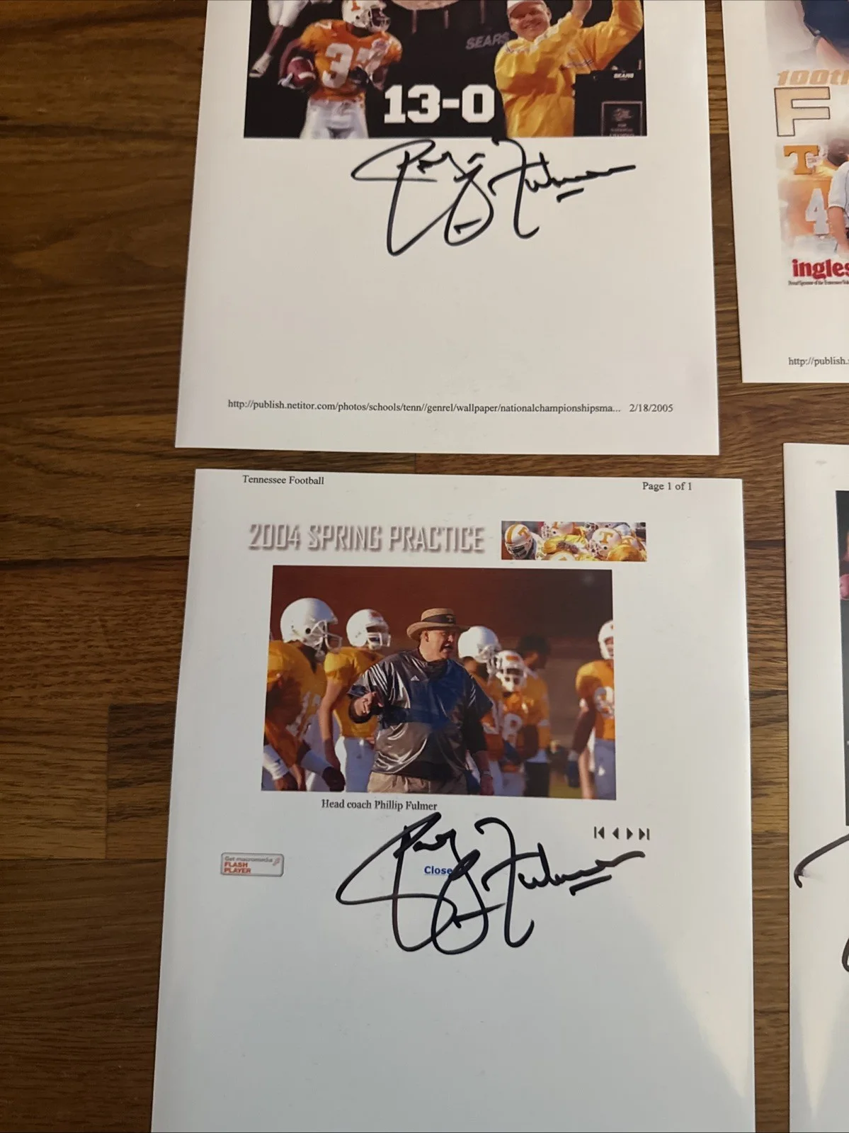 Phillip Fulmer 4 Signed Photos Lot (2 Personalized), image 2