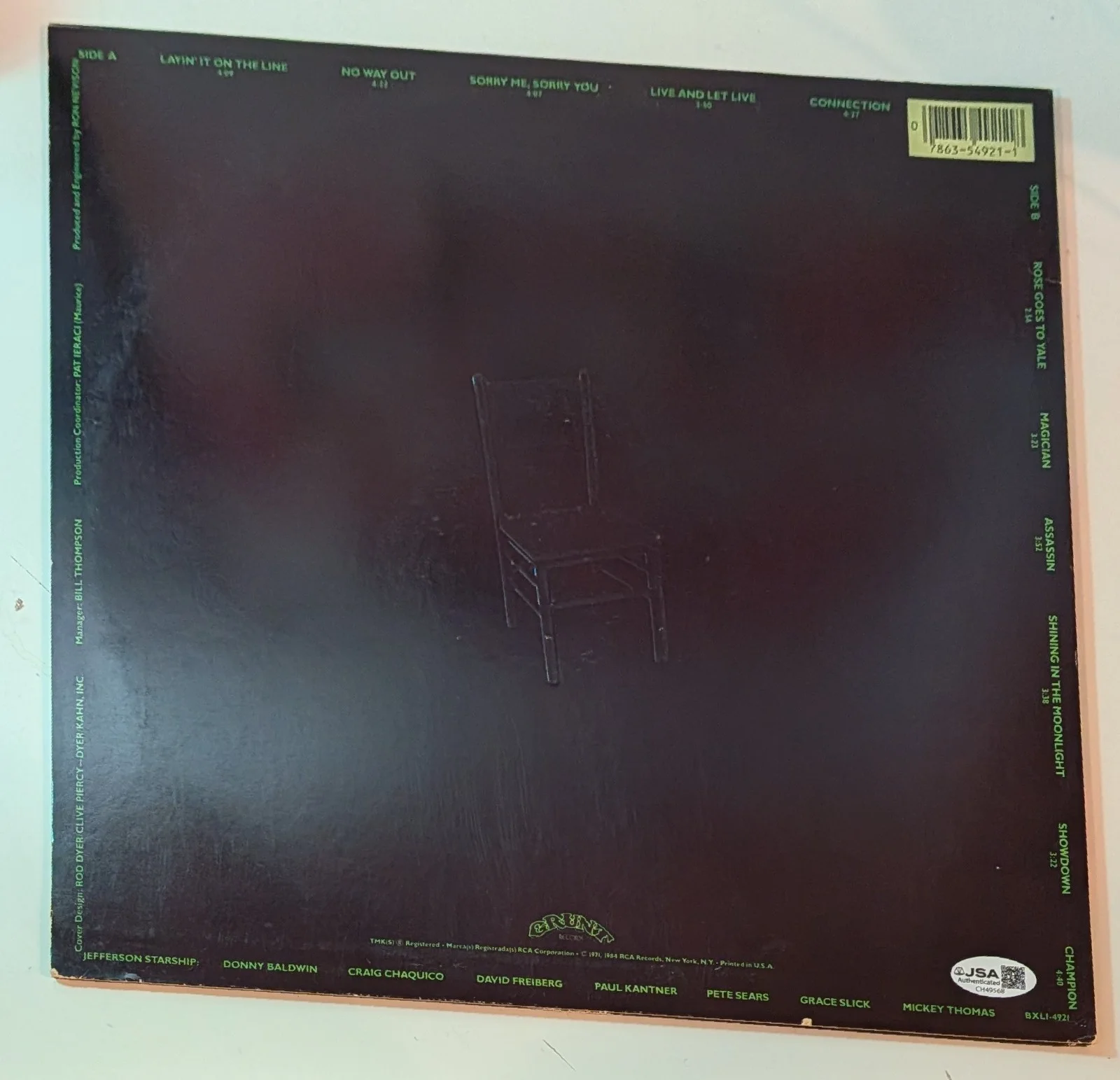 David Freiberg Donny Baldwin Signed Vinyl Record Album LP Auto JSA COA Starship, изображение 2