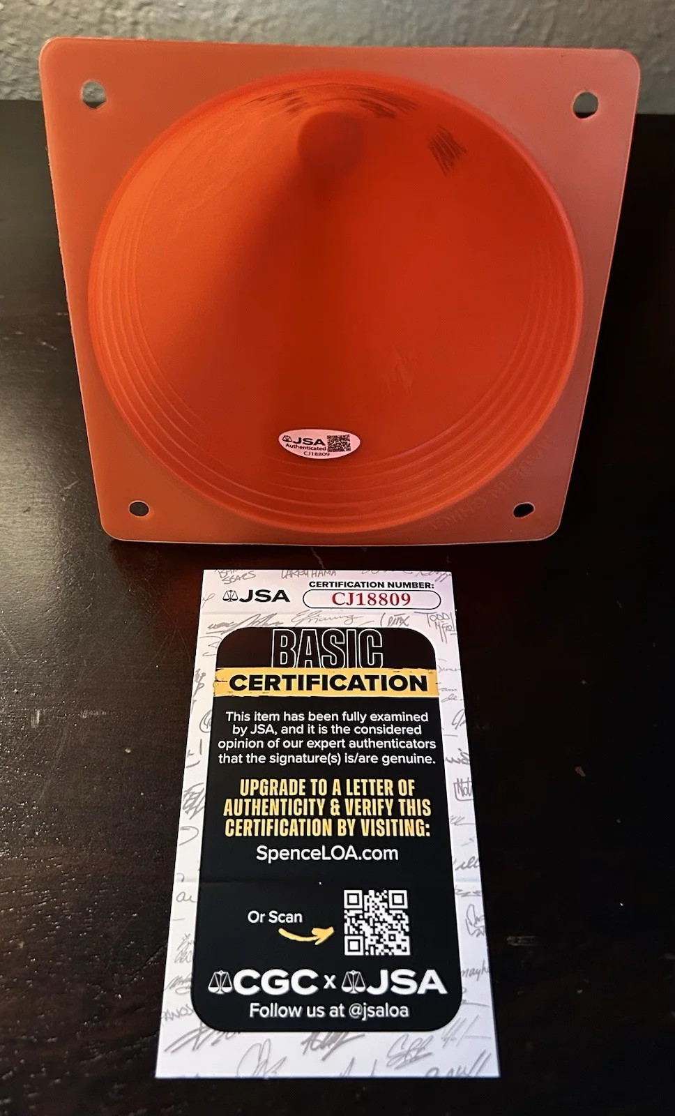 Allen Covert — ALLEN COVERT Signed Mini “Traffic Cone” With Quote & Character Name ~ JSA COA!, image 2