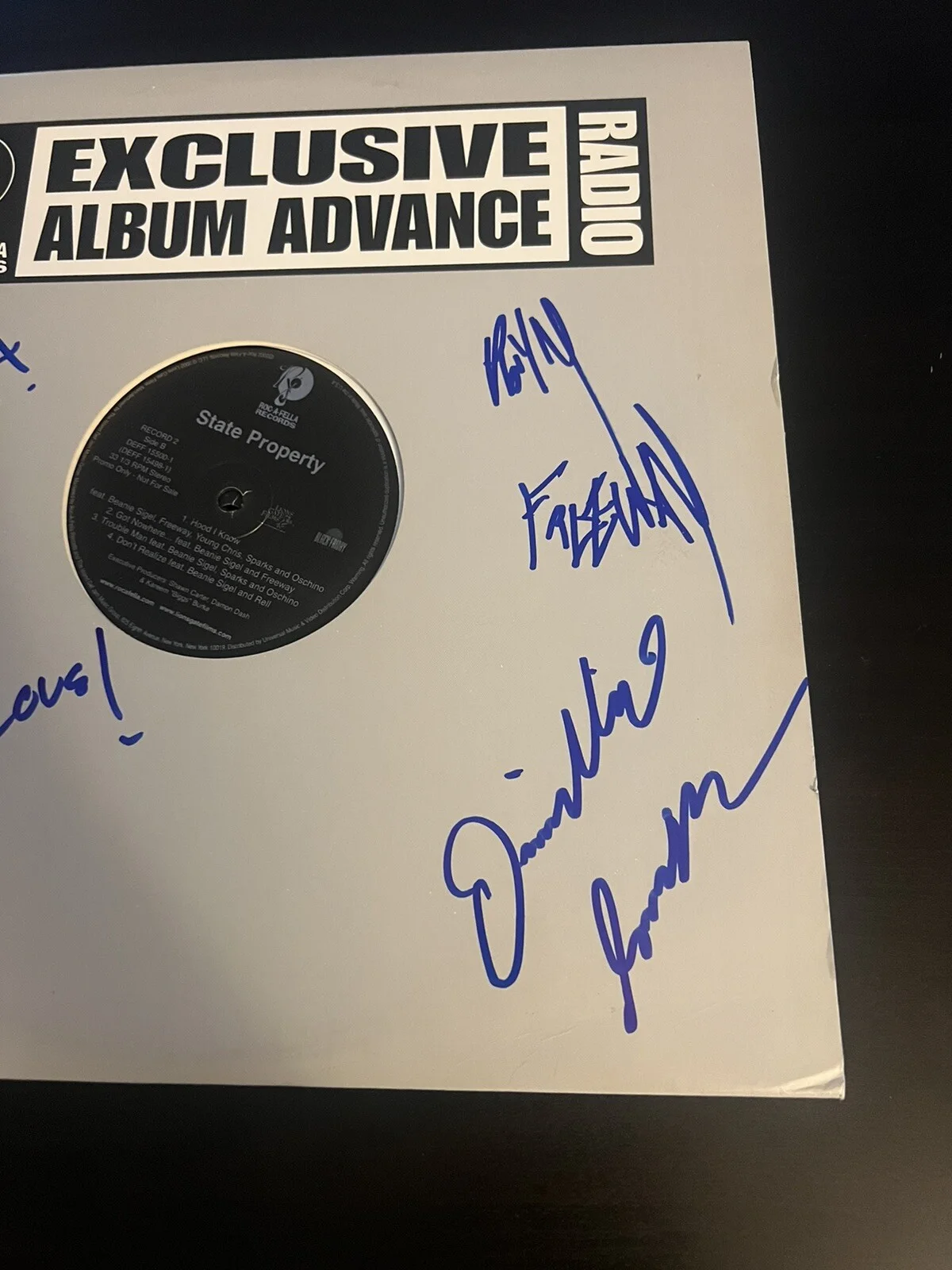 State Property Signed Vinyl Freeway Young Gunz Chris & Neef Sparks Proof Rare, изображение 3