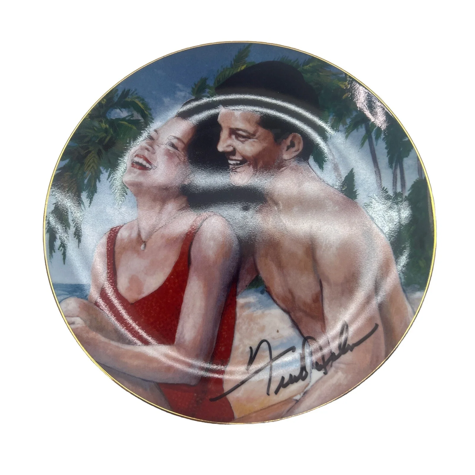 Frankie Avalon Signed Plate & Ticket Set - Original COA, image 2