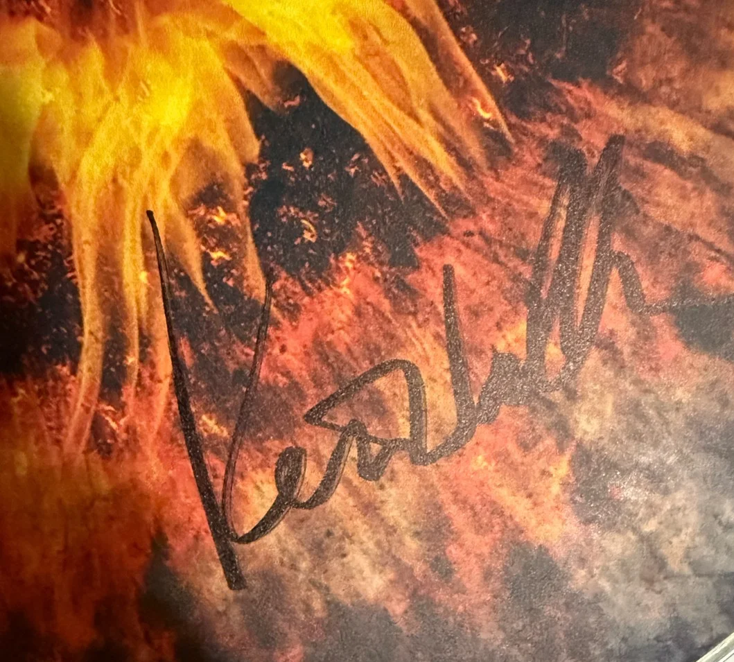 Breaking Benjamin REAL SIGNED 20" Ember artwork Bass Drumhead JSA COA Burnley, image 5