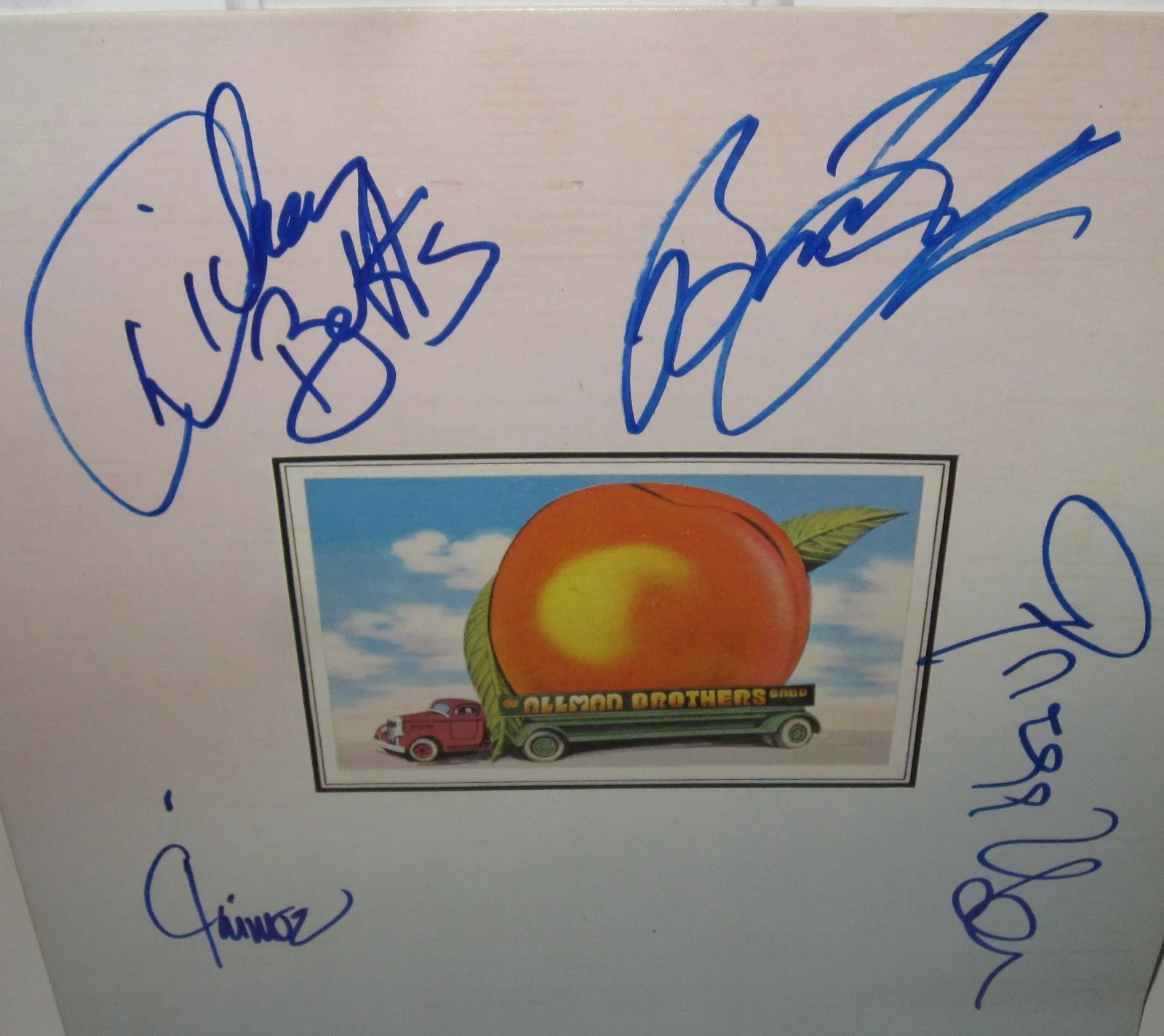 GREGG ALLMAN BROTHERS SIGNED EAT A PEACH ALBUM VINYL DICKEY BETTS BECKETT LOA X4, изображение 3