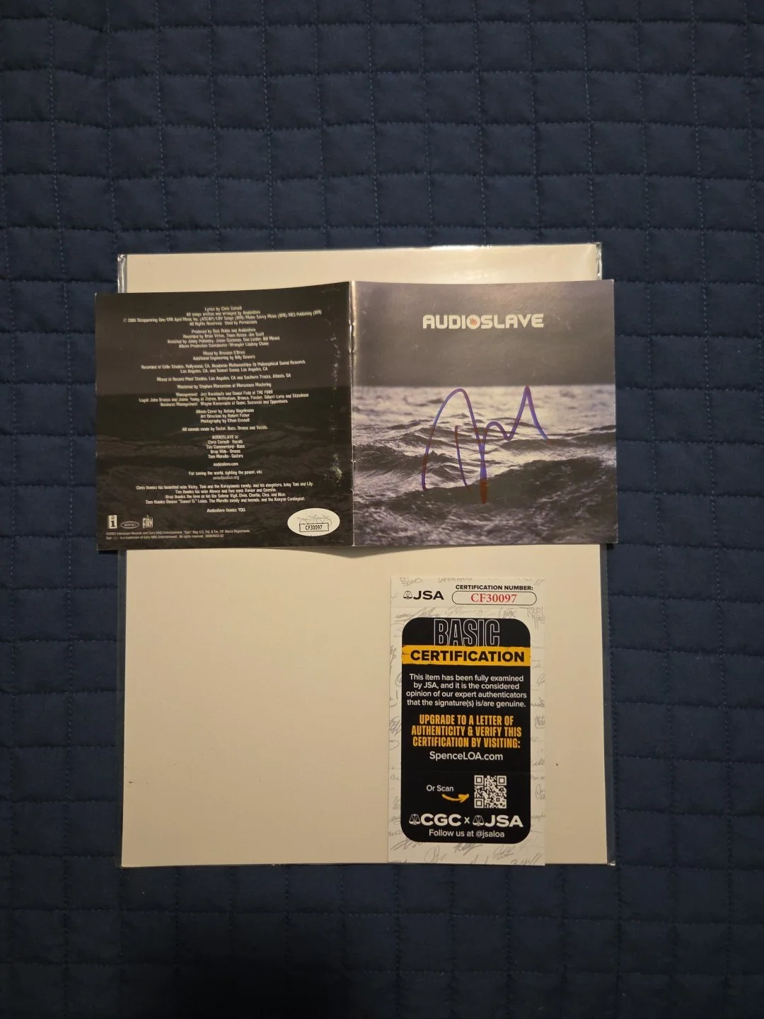 Audioslave Tom Morello Signed Cd Cover JSA CERT Blue Pen. No Cd., image 2