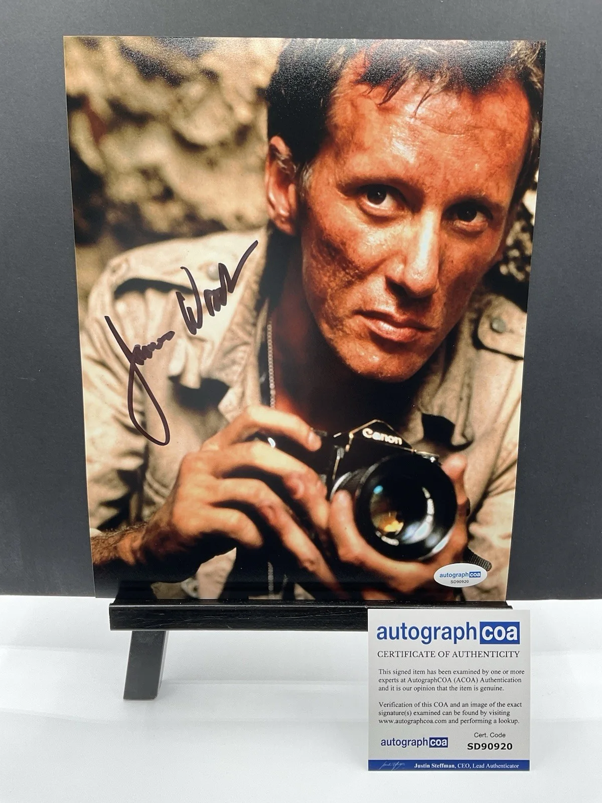 James Woods — James Woods Signed photo Salvadore signed photo ACOA James Woods signed 8x10