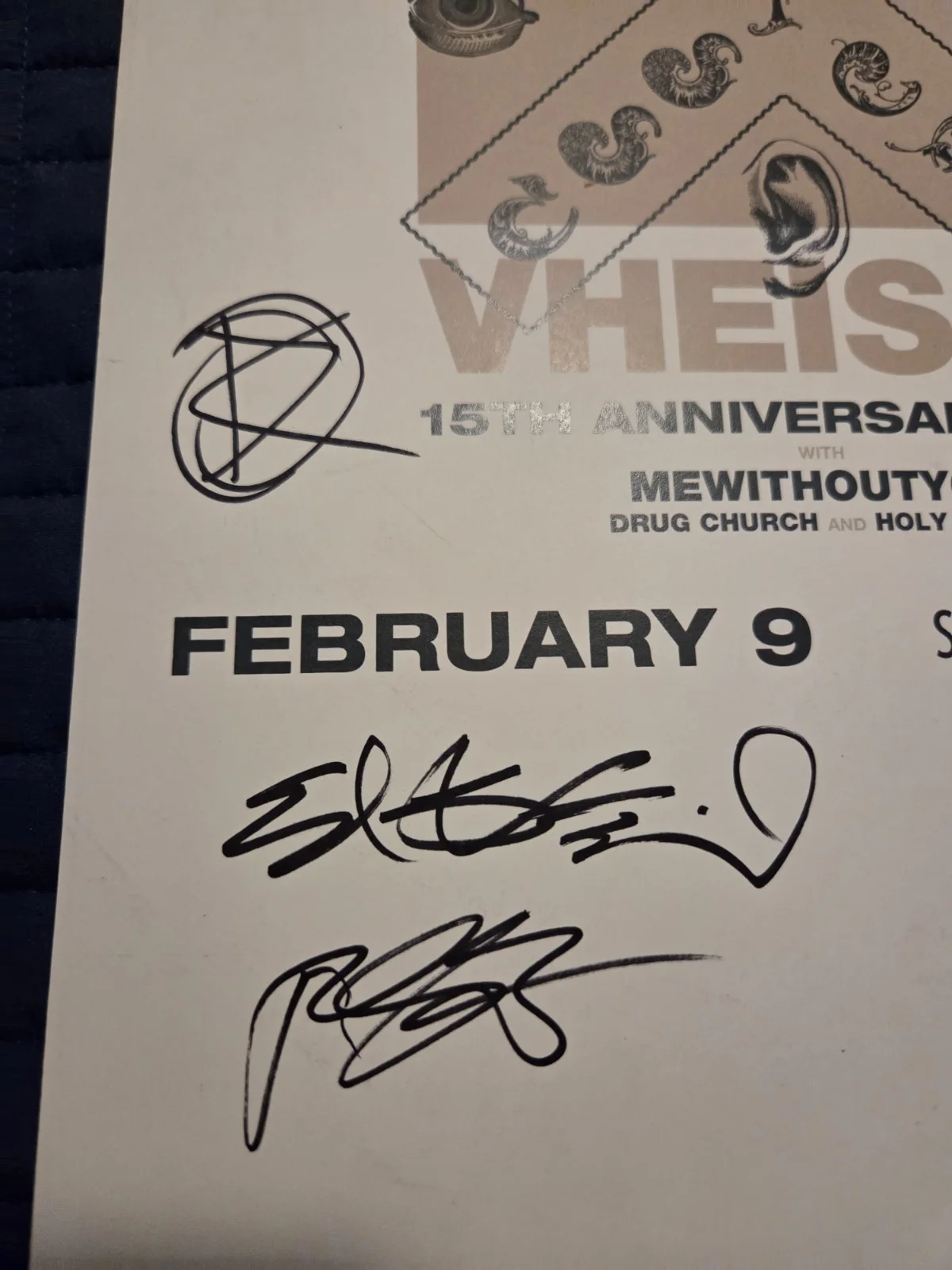 Thrice Full Band Signed 11x17 Concert Poster Vheissu 15th Anniversary, image 5