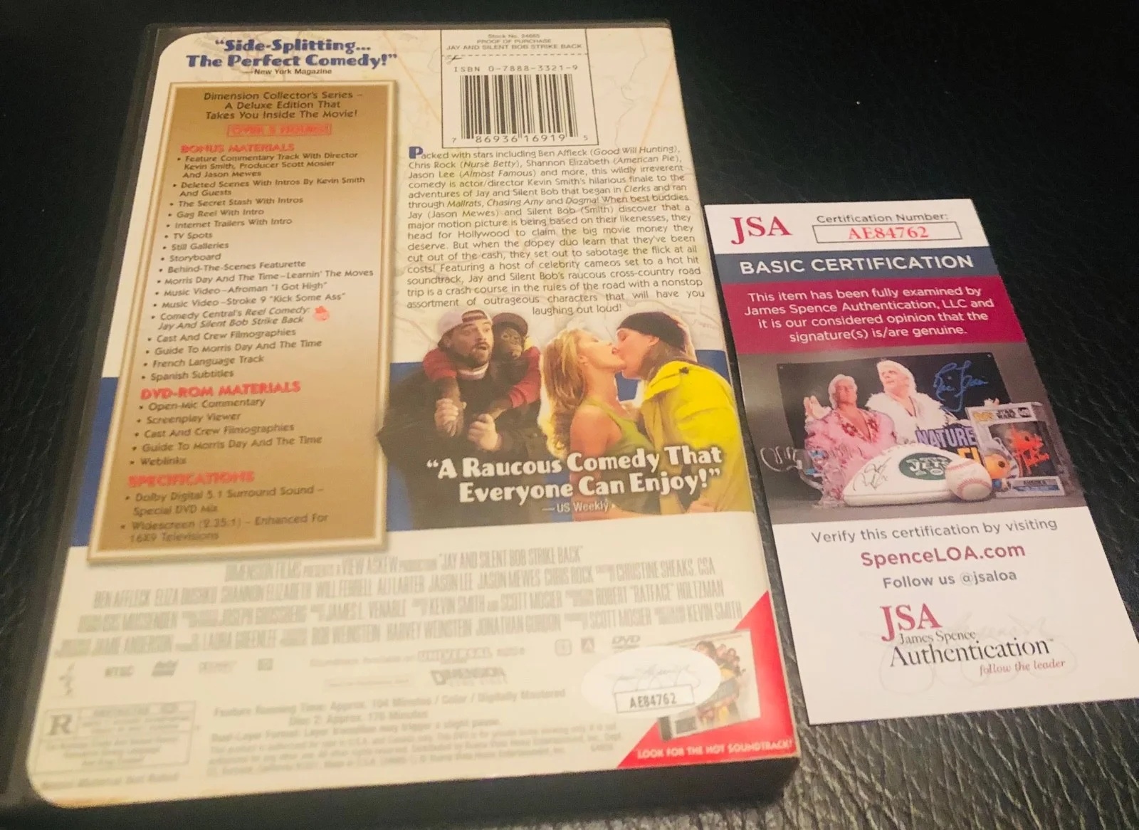 Kevin Smith + Jason Mewes Jay And Silent Bob Strike Back Signed DVD Cover JSA A, изображение 2