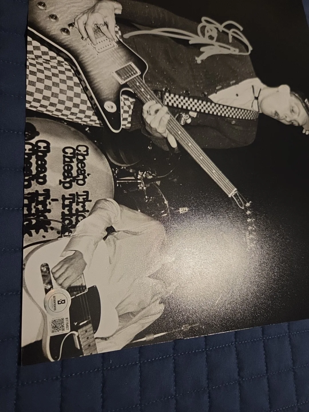 Cheap Trick Rick Nielson Signed 11x14 B/W Photograph Beckett Cert #BT79457, image 5