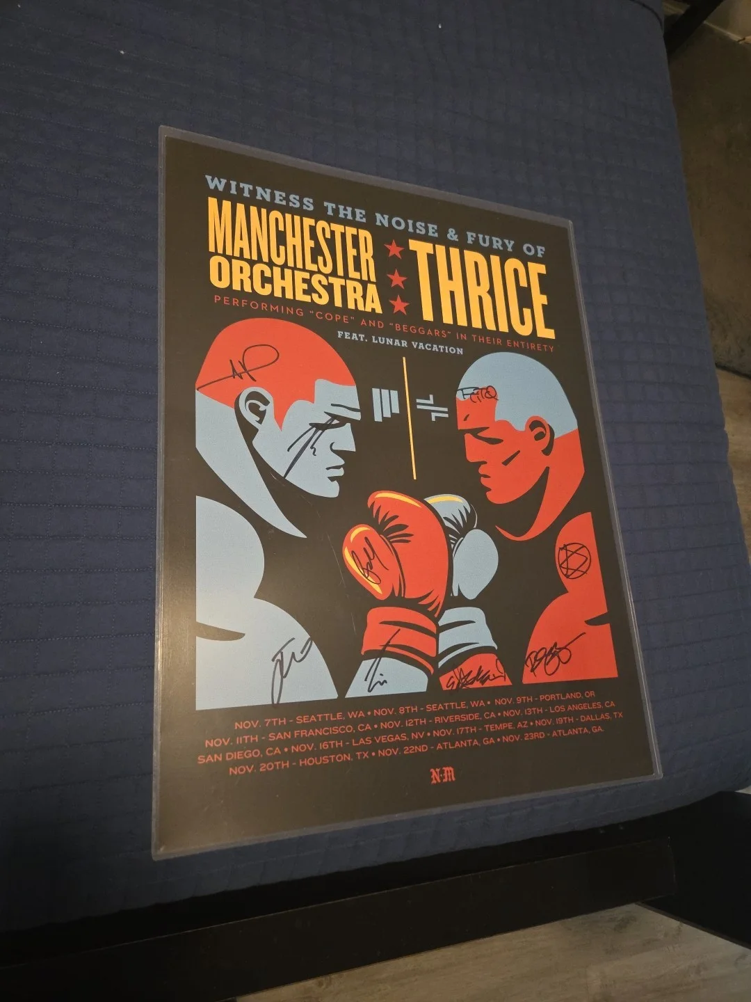 Thrice/ Manchester Orchestra Signed 18x24 Concert Poster. Totally RAD!, image 2