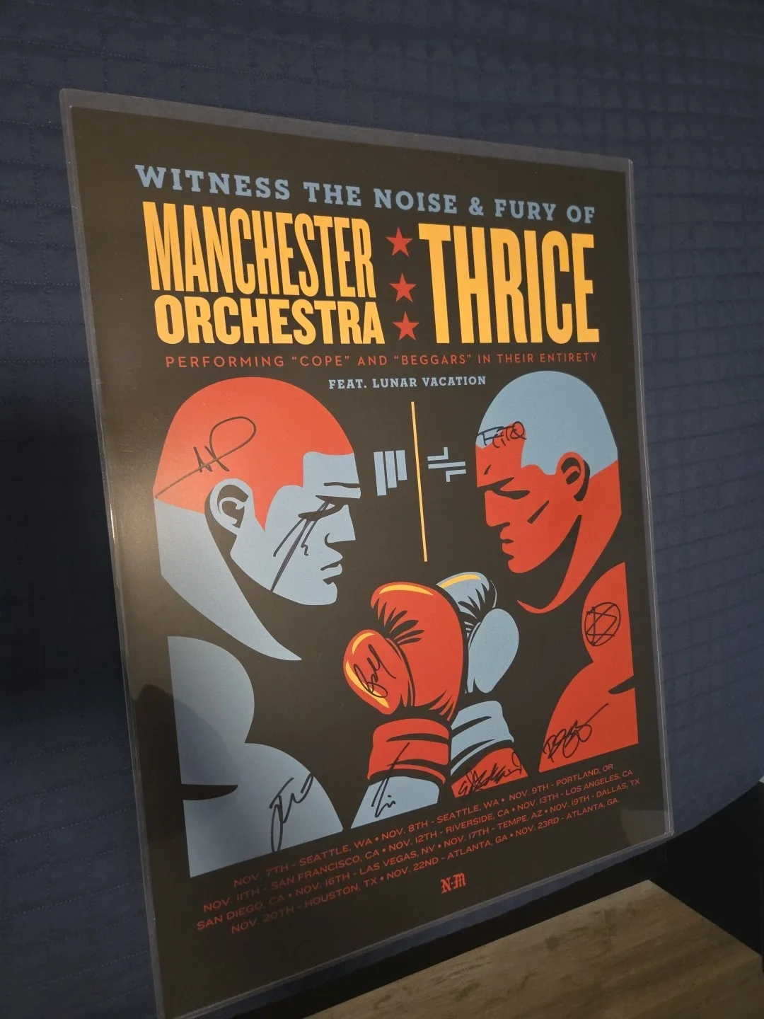 Thrice/ Manchester Orchestra Signed 18x24 Concert Poster. Totally RAD!, image 3