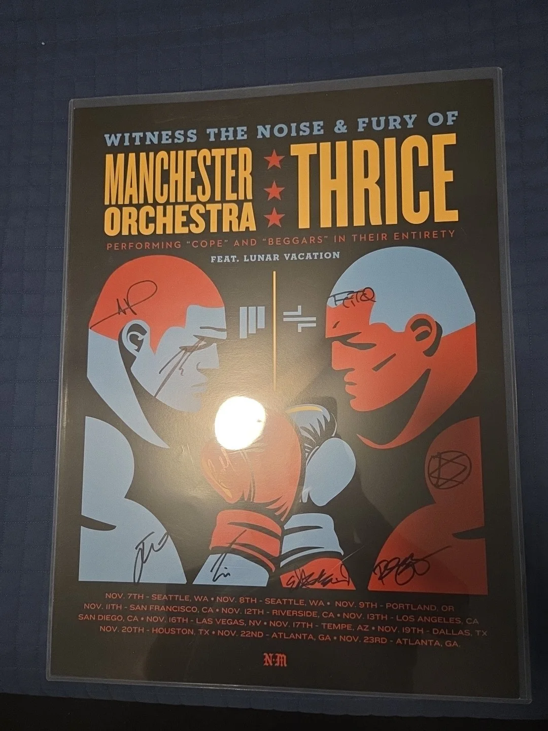 Thrice/ Manchester Orchestra Signed 18x24 Concert Poster. Totally RAD!, image 4