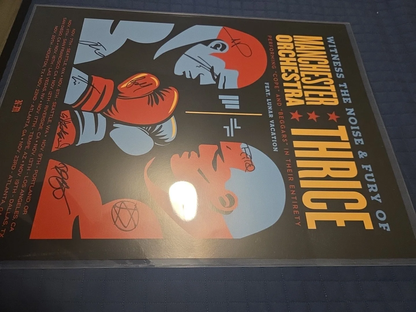 Thrice/ Manchester Orchestra Signed 18x24 Concert Poster. Totally RAD!, image 5