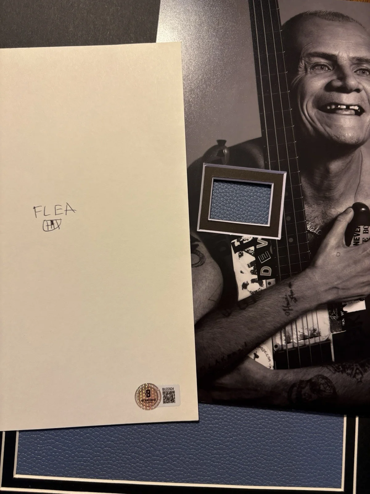 Flea Signed Custom Art Piece Framed Beckett BAS COA Red Hot Chili Peppers, image 2