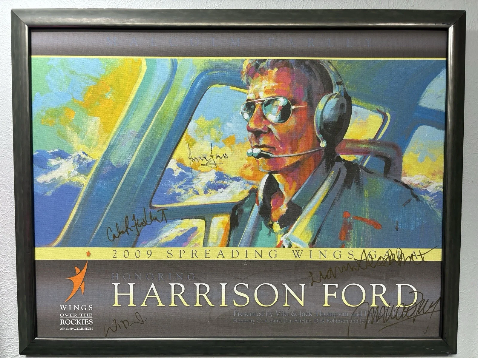 Harrison Ford — Autographed Harrison Ford And Family Wings Over The Rockies Canvas Art