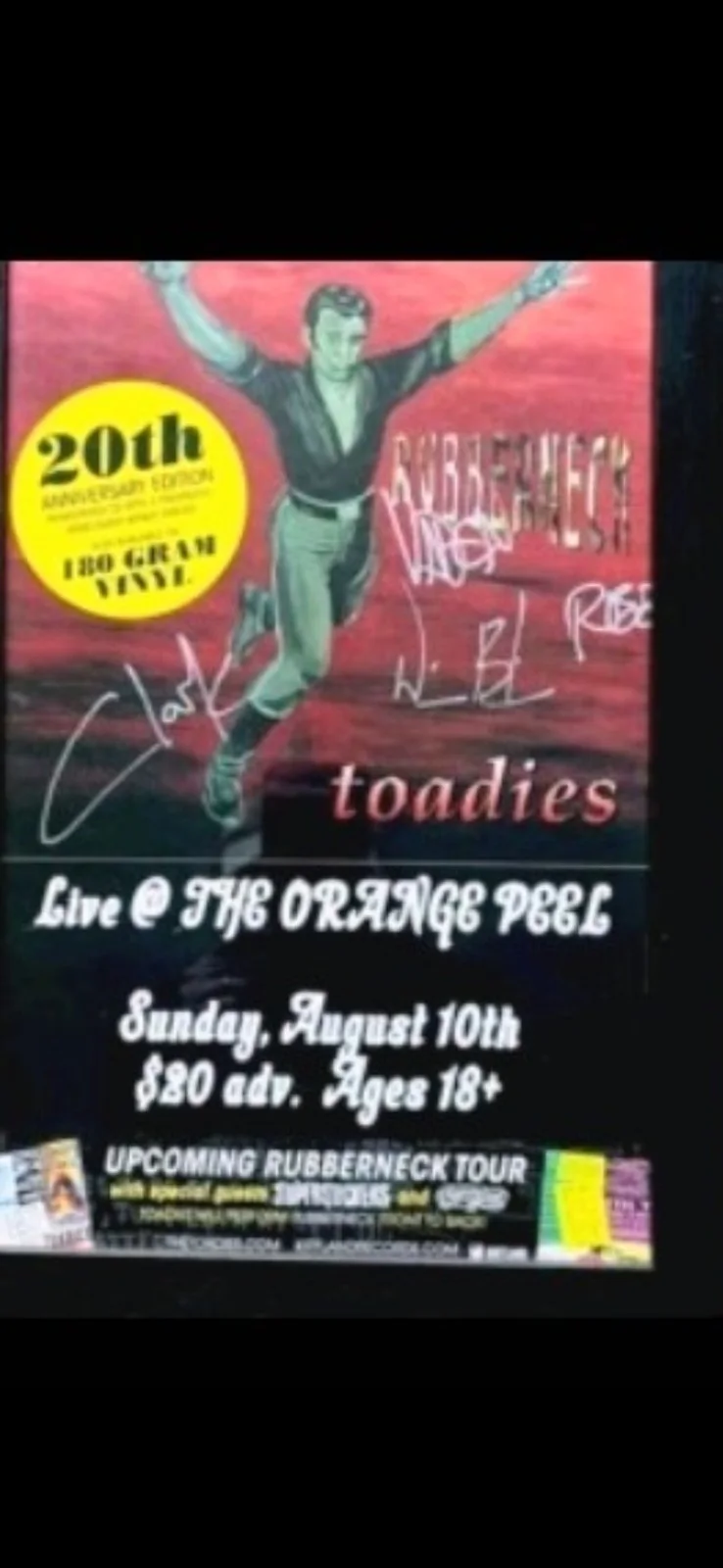 🔥Toadies Signed Autographed Handbill (Asheville 2014)🔥11x17 Poster Framed Up, image 3