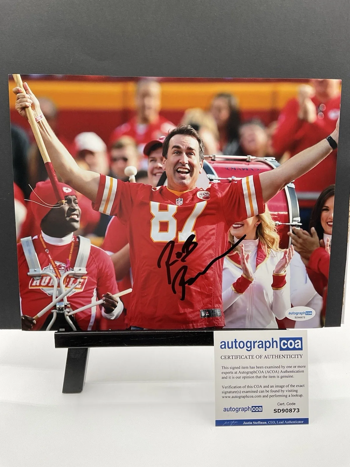 Rob Riggle — Rob Riggle signed photo ACOA Kansas City Chiefs signed 8x10 Step Brothers auto
