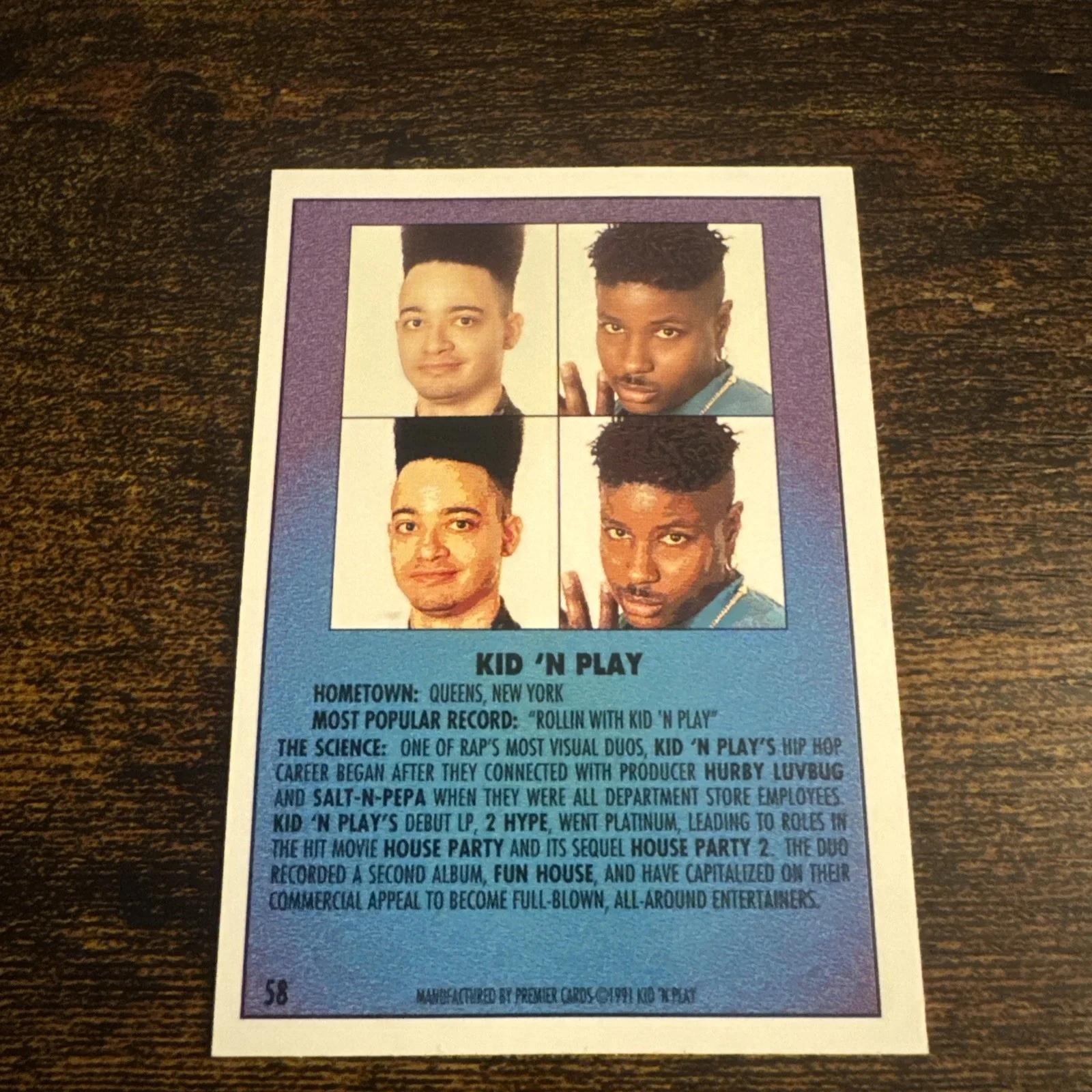 1991 The Rap Pack Chris Kid Reid Kid N’ Play #58 Auto Signed Card, изображение 5