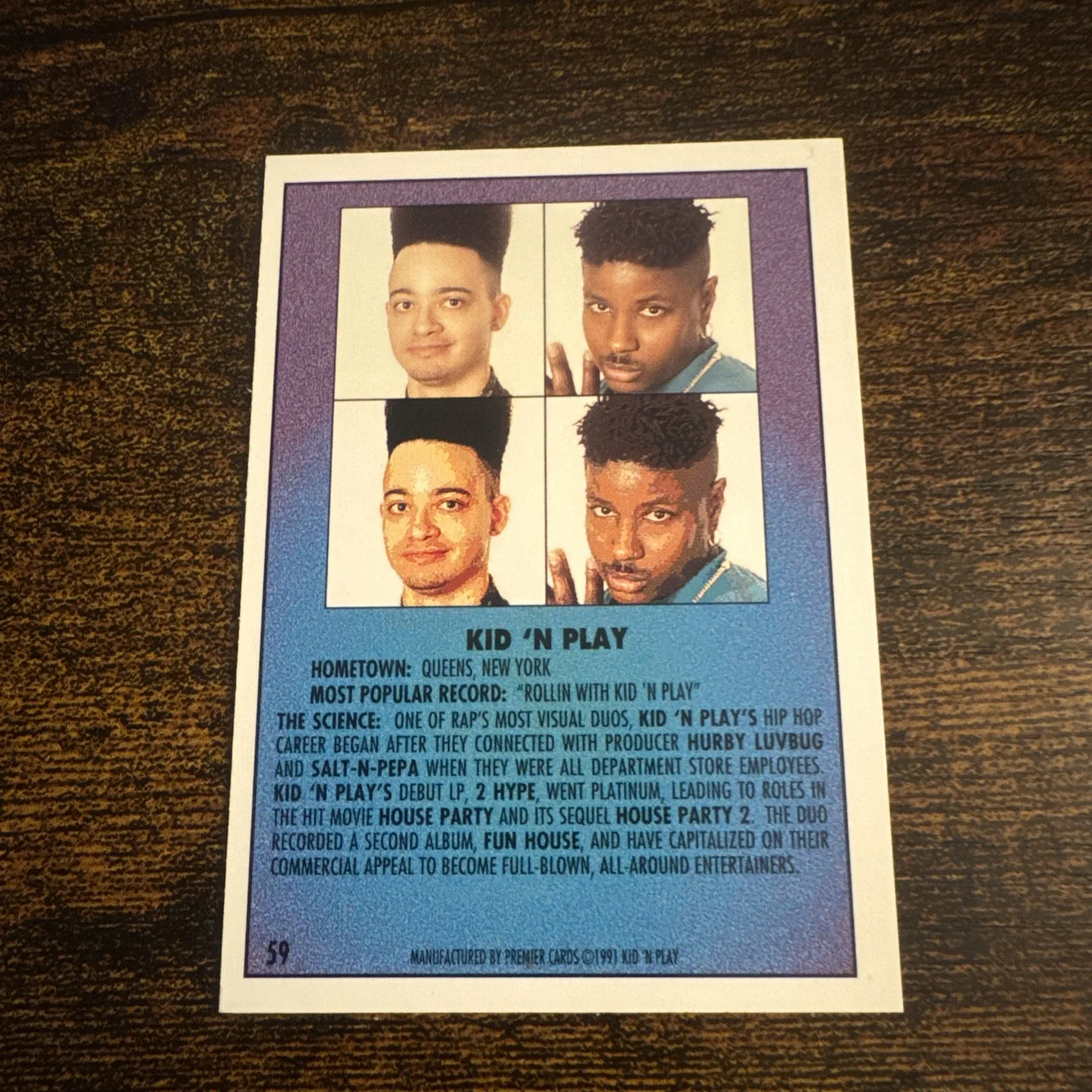 1991 The Rap Pack Chris Kid Reid Kid N’ Play #59 Auto Signed Card, изображение 5