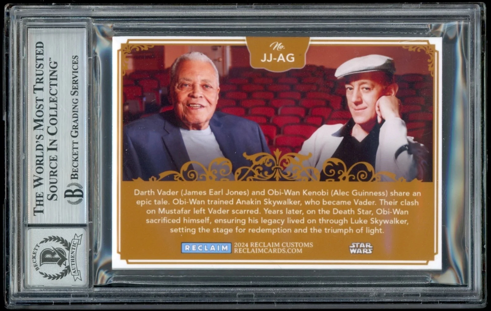 James Earl Jones / Alex Guinness Signed Cut Star Wars Custom 1/1 BGS 10 Auto, image 2