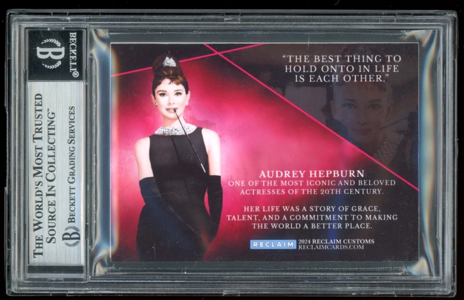 Audrey Hepburn Signed Cut Auto Breakfast At Tiffany's 1/1 Custom Card BGS Auto, изображение 2