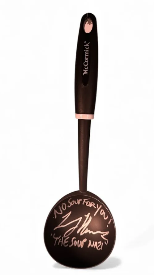 Larry Thomas — Larry Thomas Signed Soup Ladle “No Soup For You” The Soup Nazi JSA Seinfeld