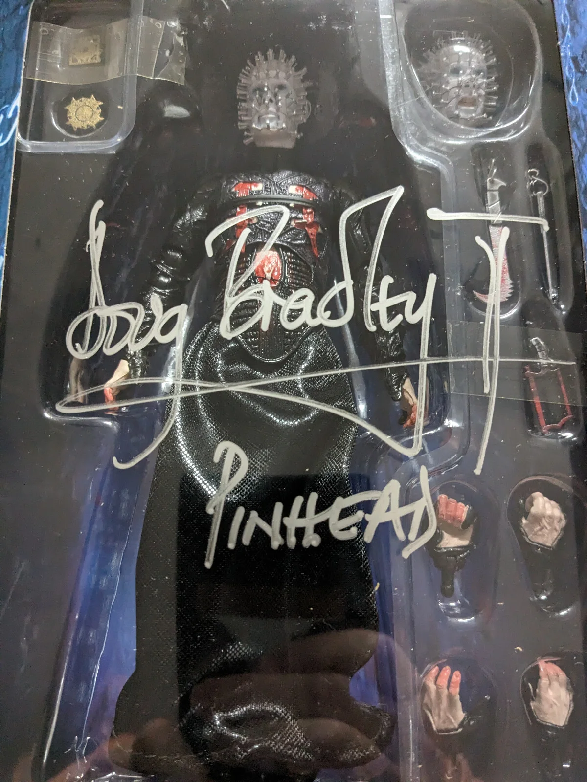 Doug Bradley — DOUG BRADLEY Signed Hellraiser Pinhead NECA Box Book Figure Auto Horror JSA COA, image 2
